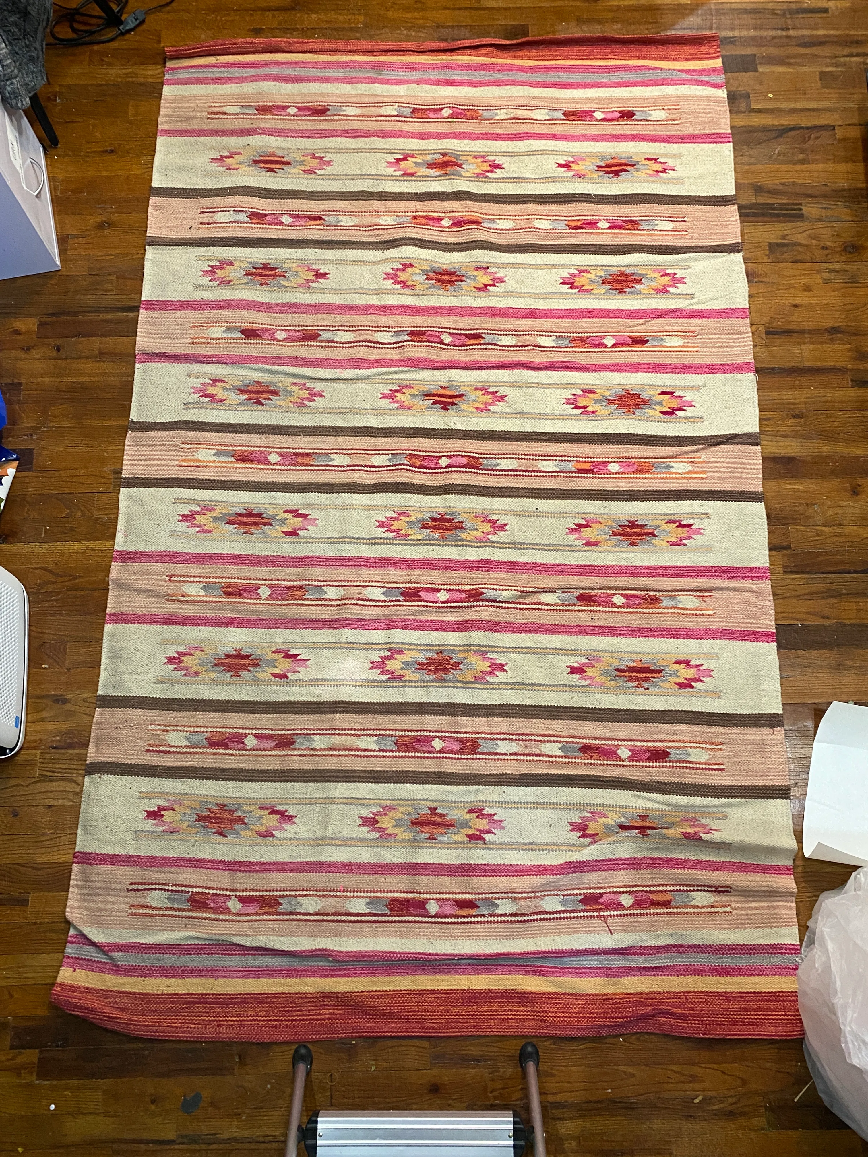 Red striped rug