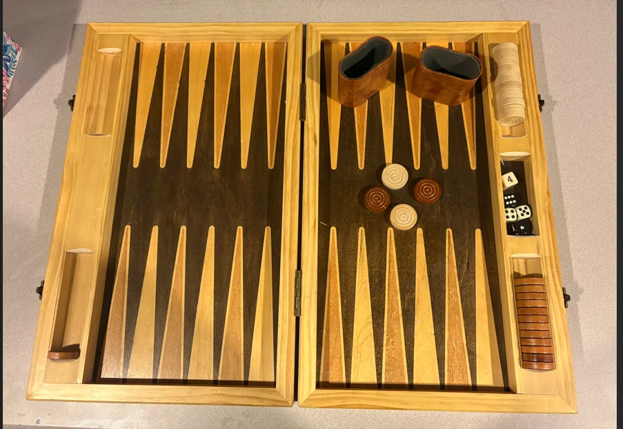 Custom Made Wood Backgammon Board 