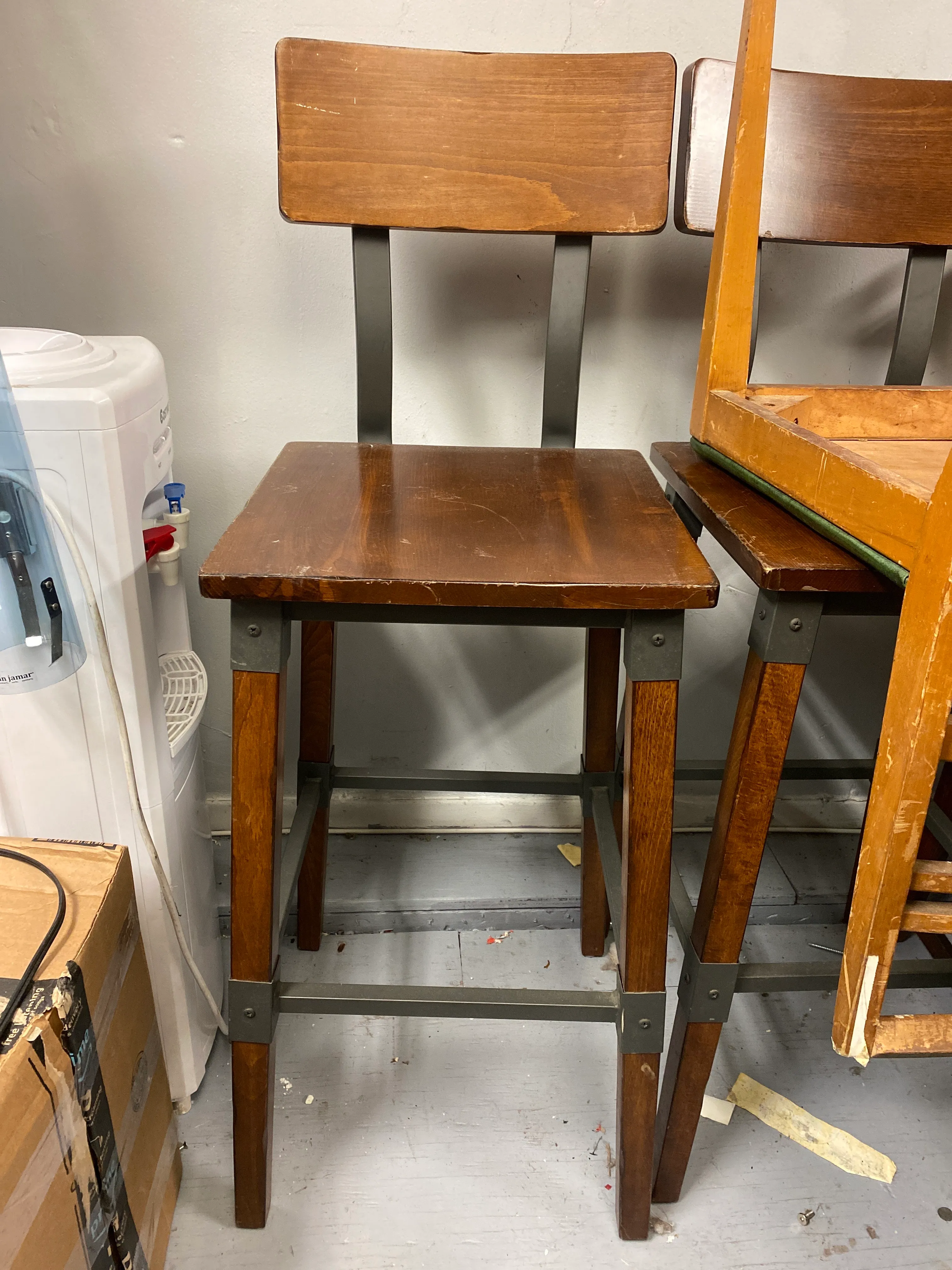 Wood Bar Stool with Back