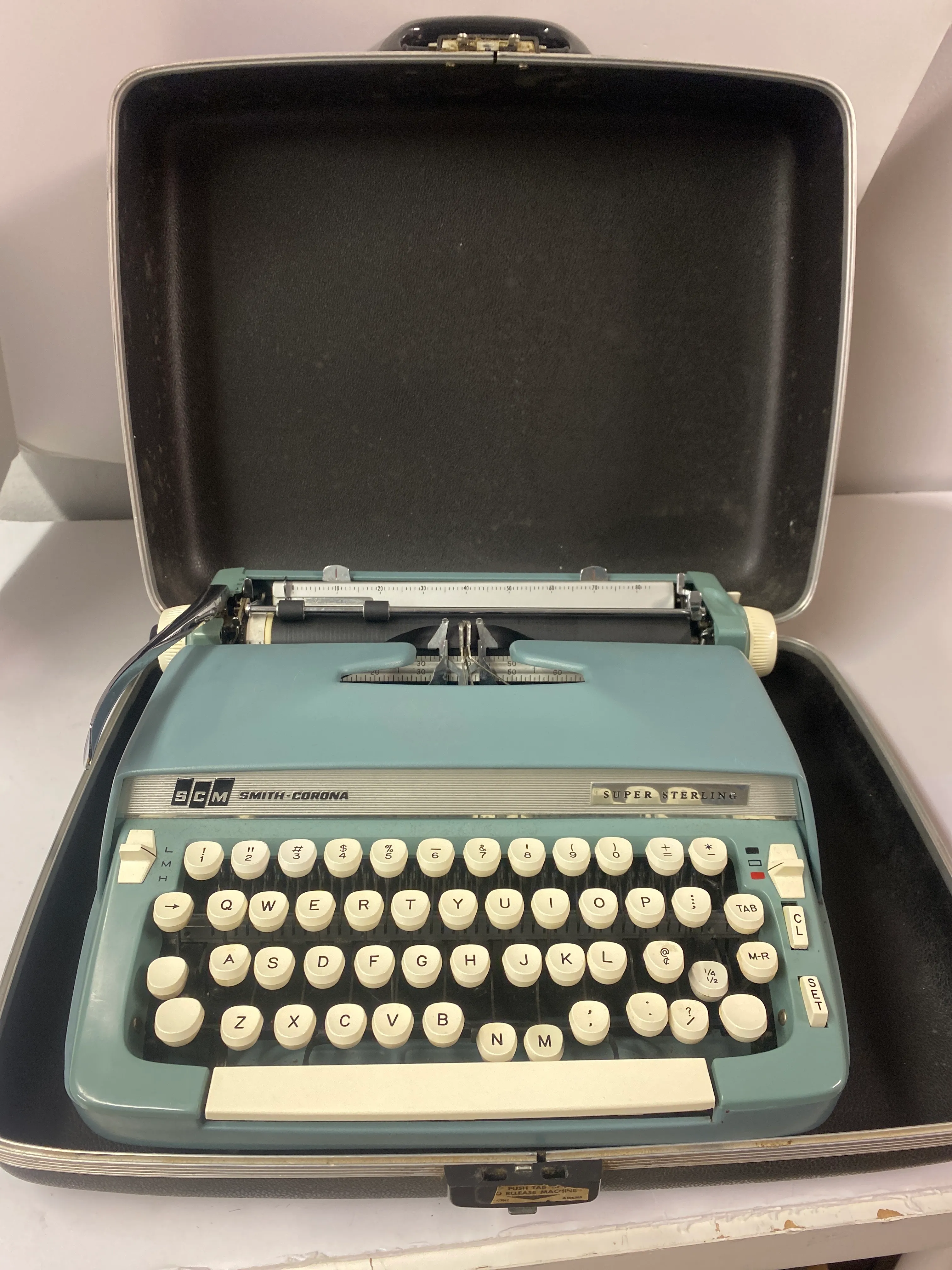 Smith-Corona Super Sterling typewriter with Case