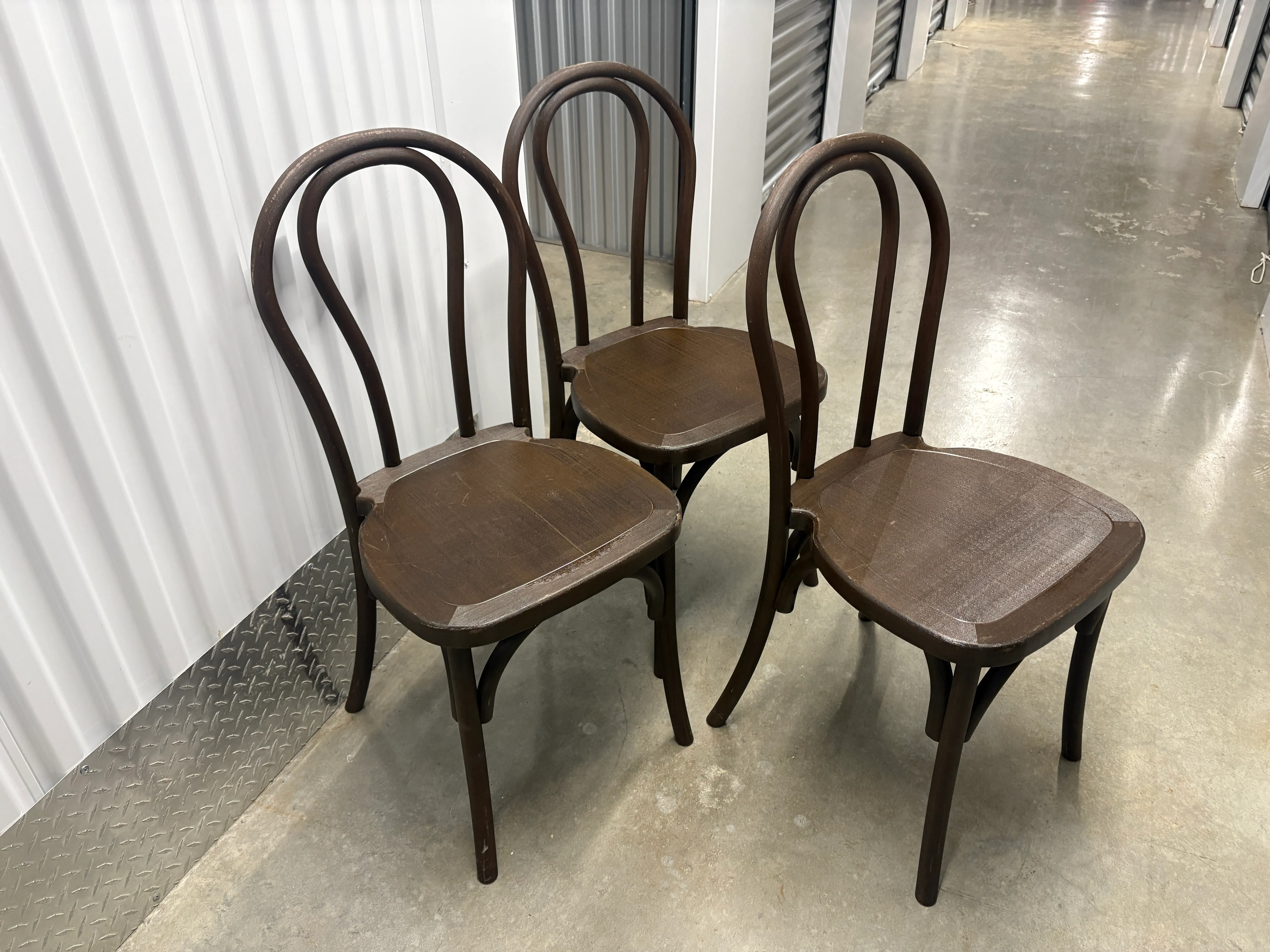 Brown Resin Bentwood Chairs 