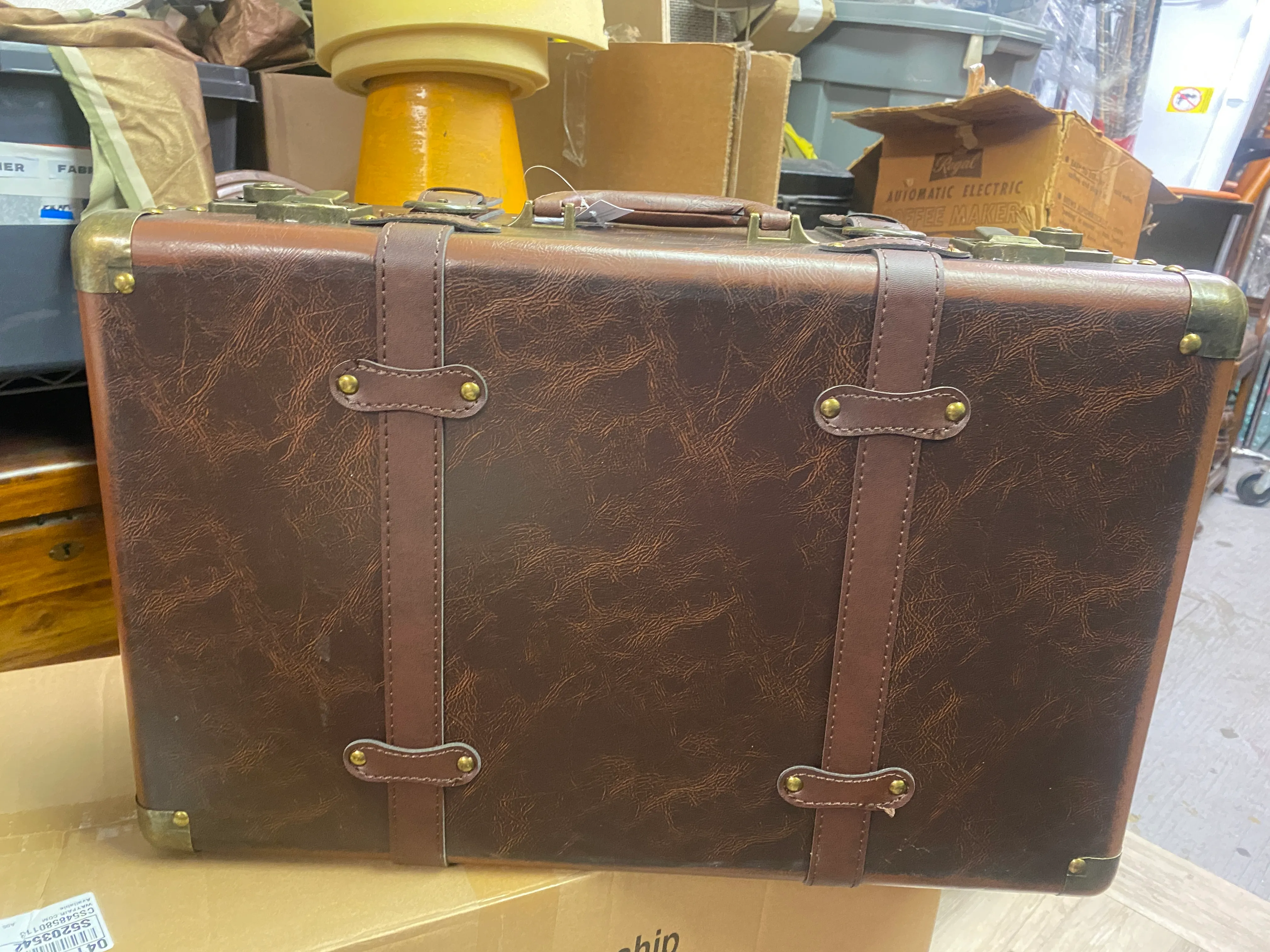 Medium Leather Suitcase