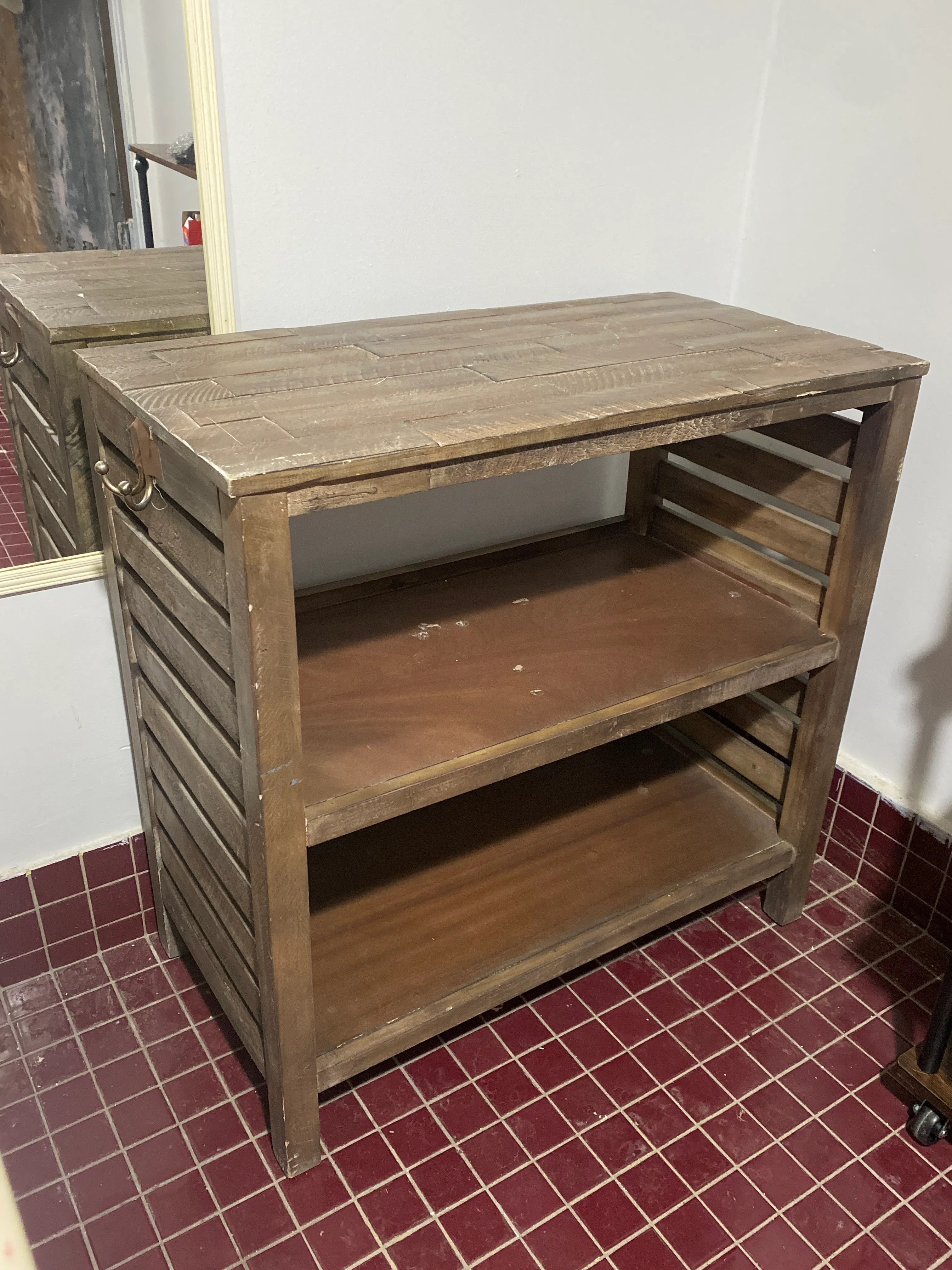 Small Wood Slat Bookcase