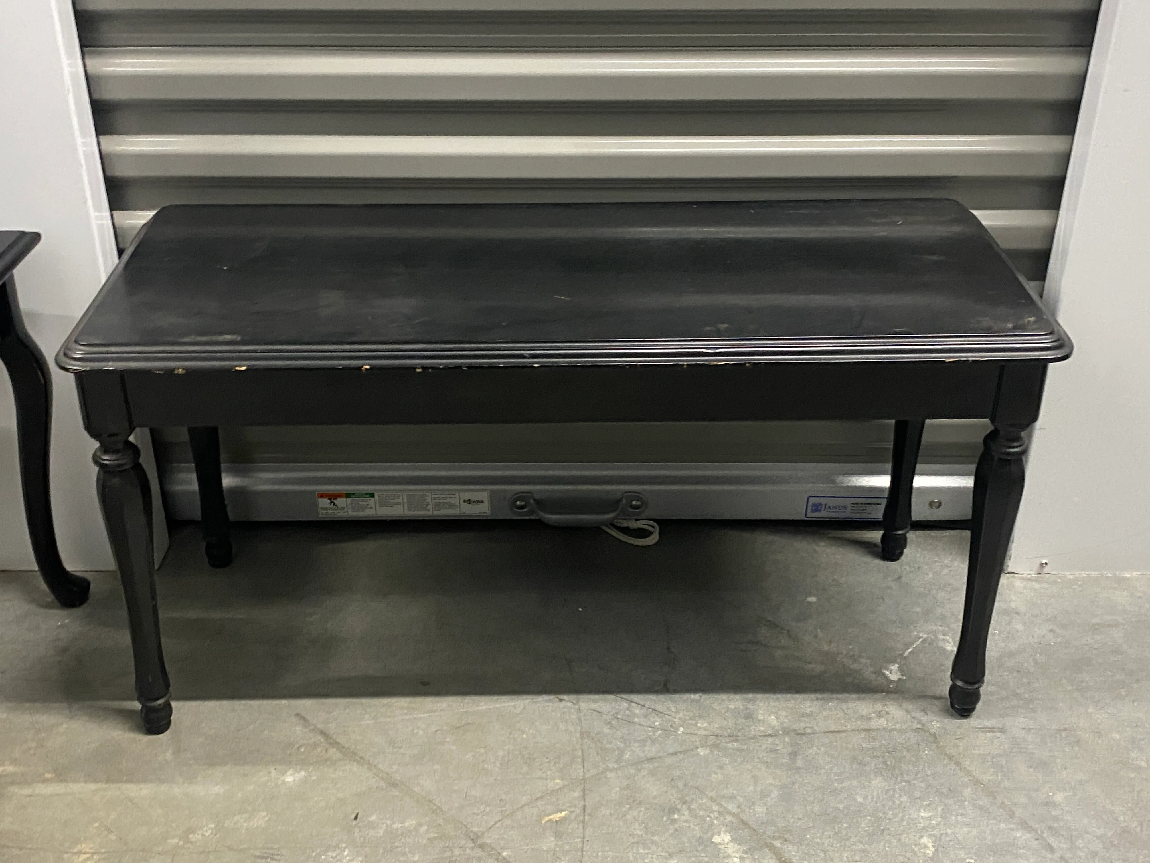 Black Piano Bench with Turned Legs
