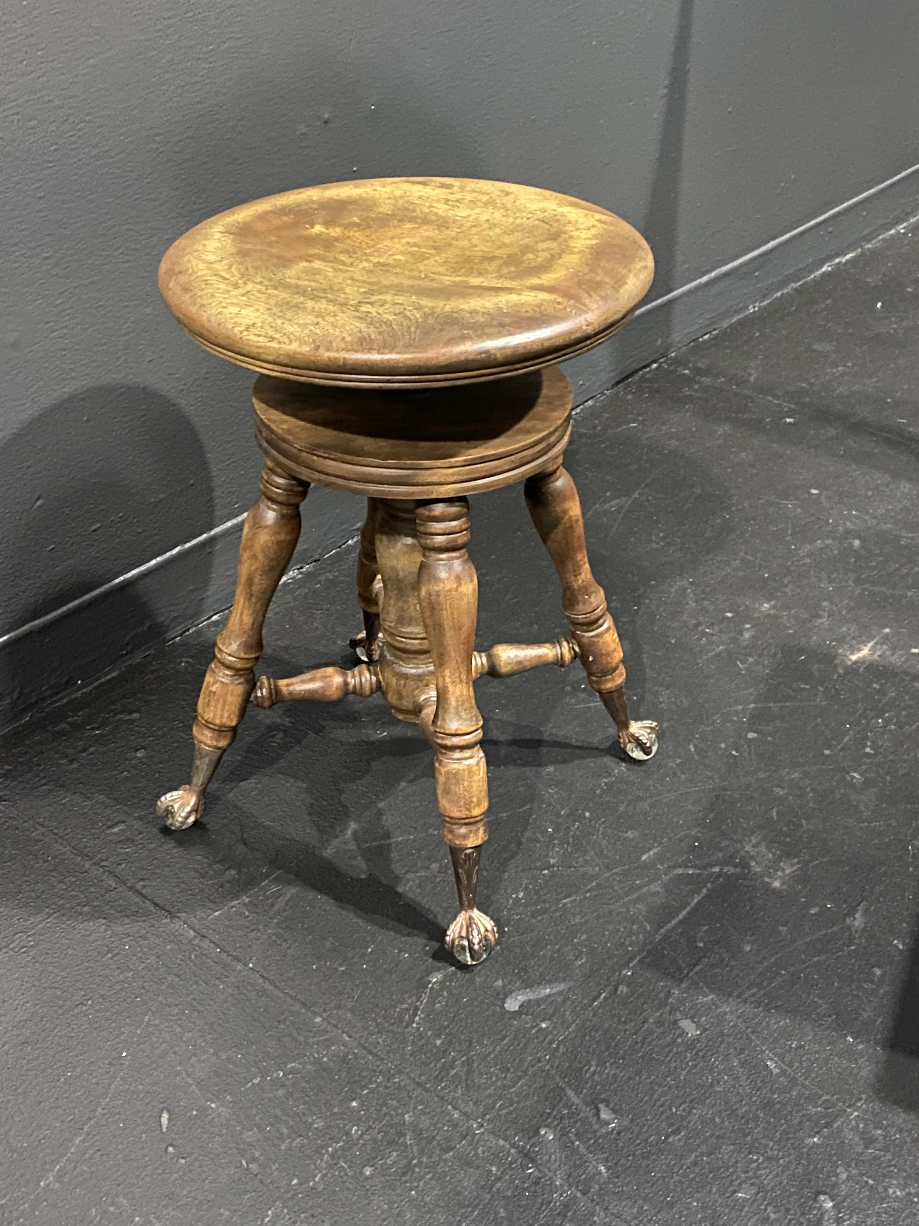 Vintage Claw Foot Piano Stool