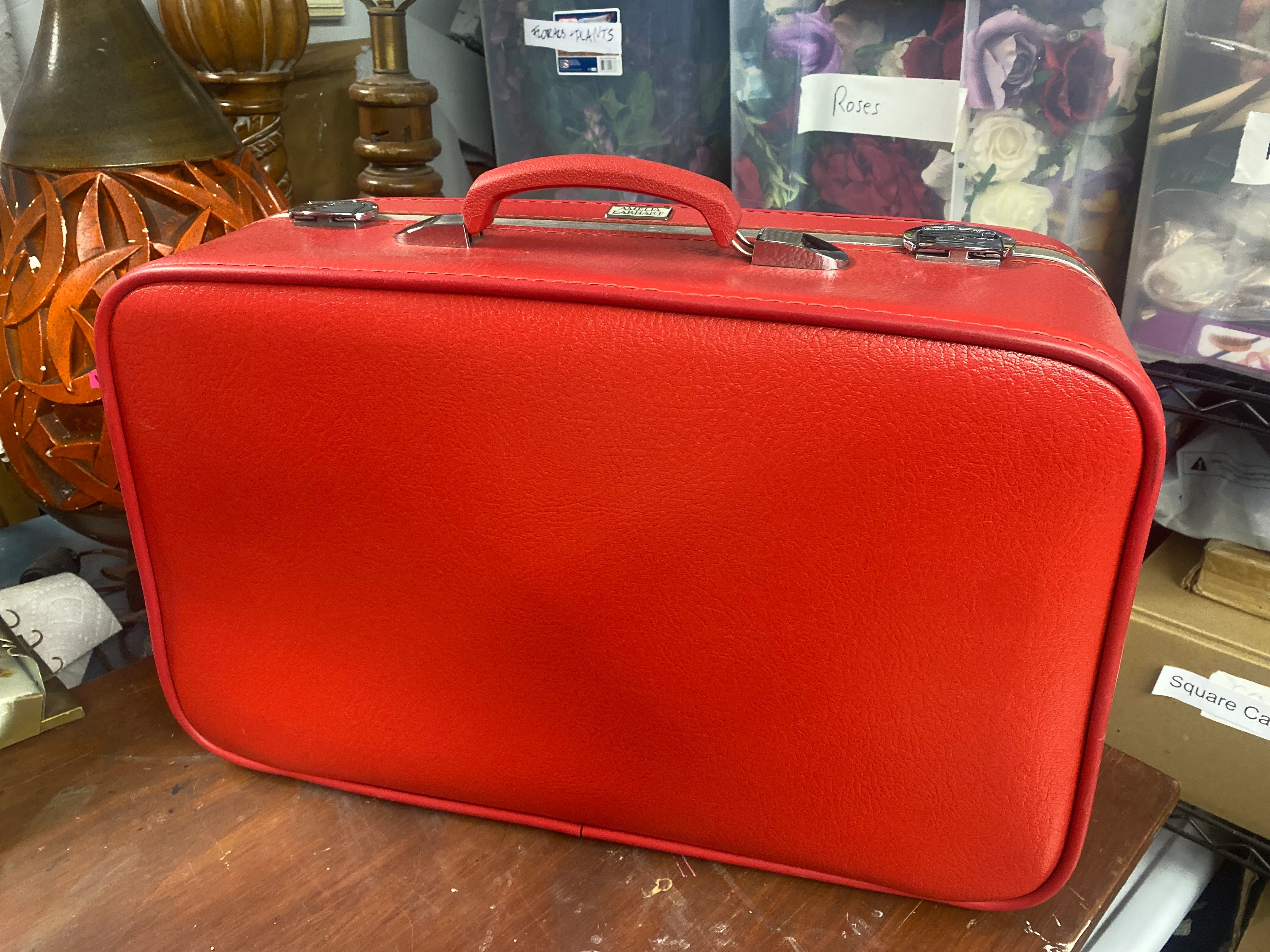Red Hard Sided Amelia Earhart Suitcase