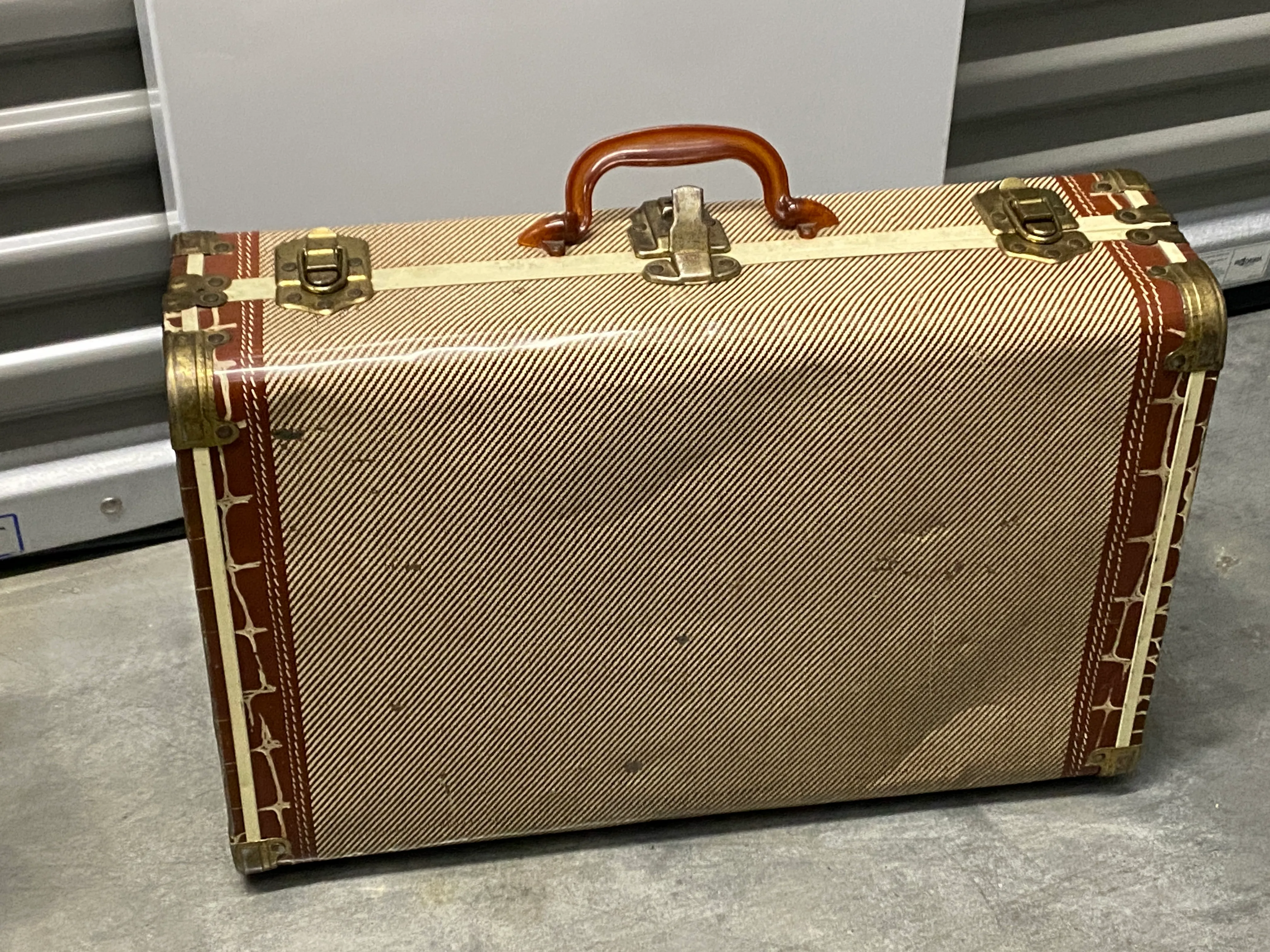 Tan Plastic Suitcase
