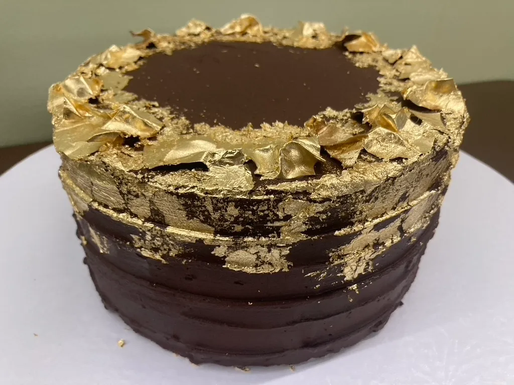 Chocolate Cake with Gold Foil