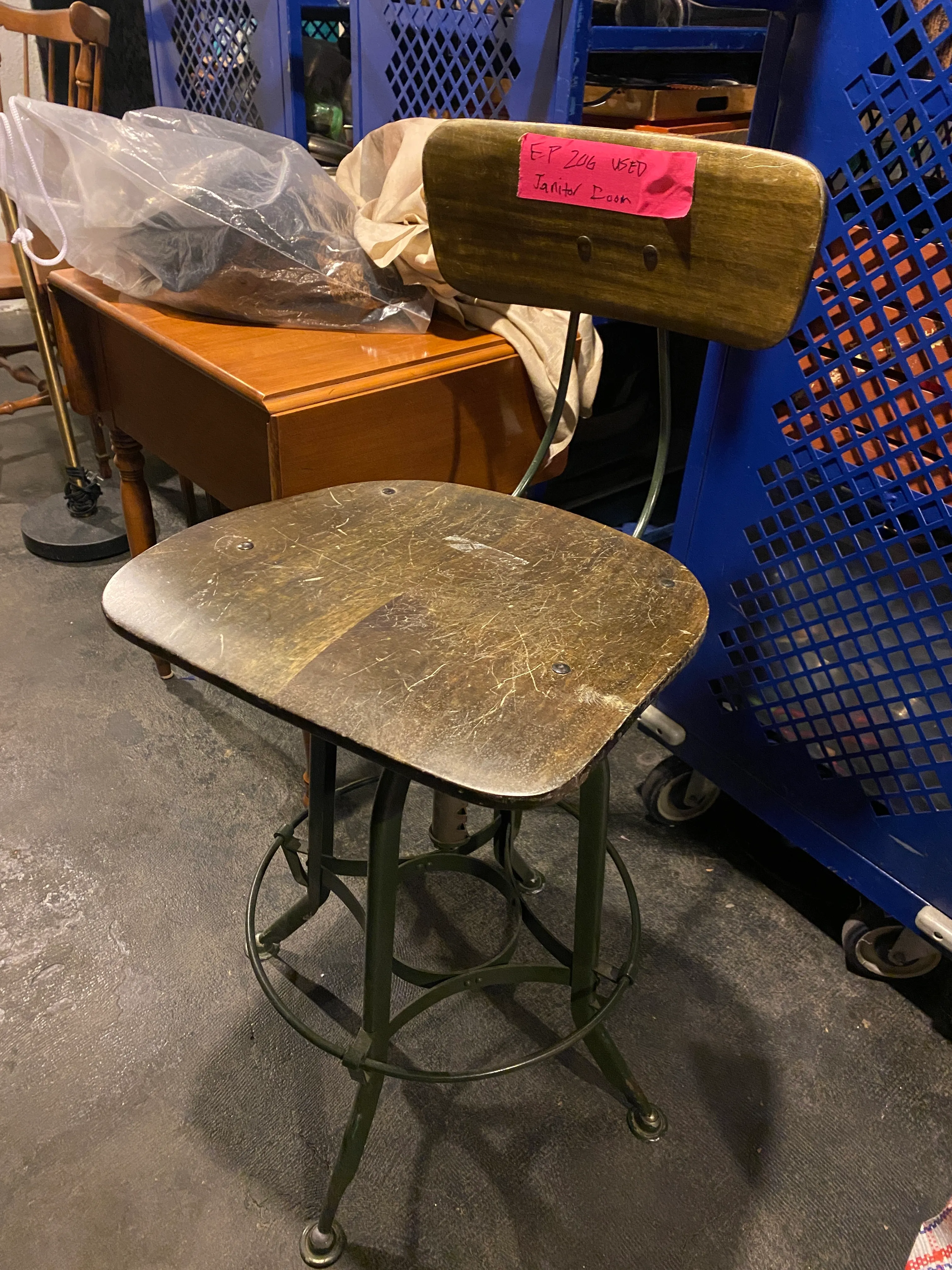 Adjustable wood stool