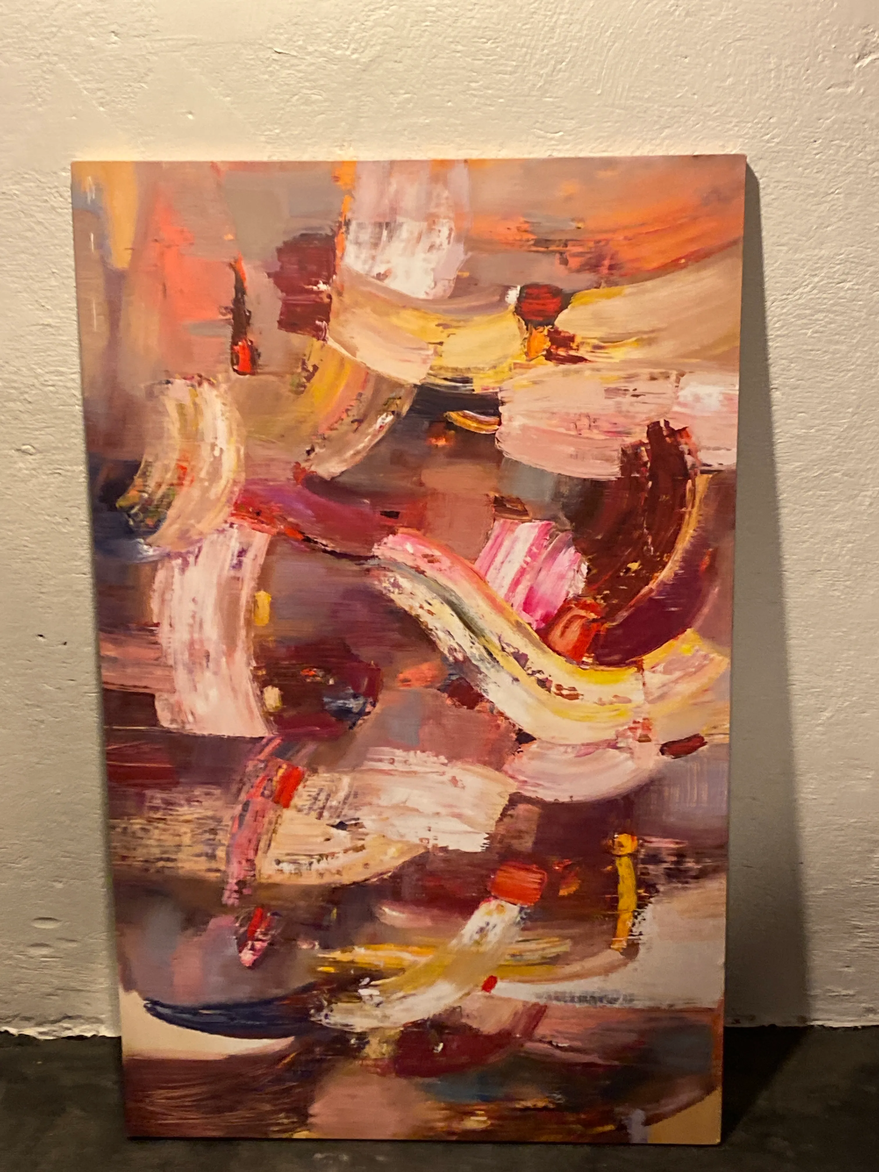 Red abstract print