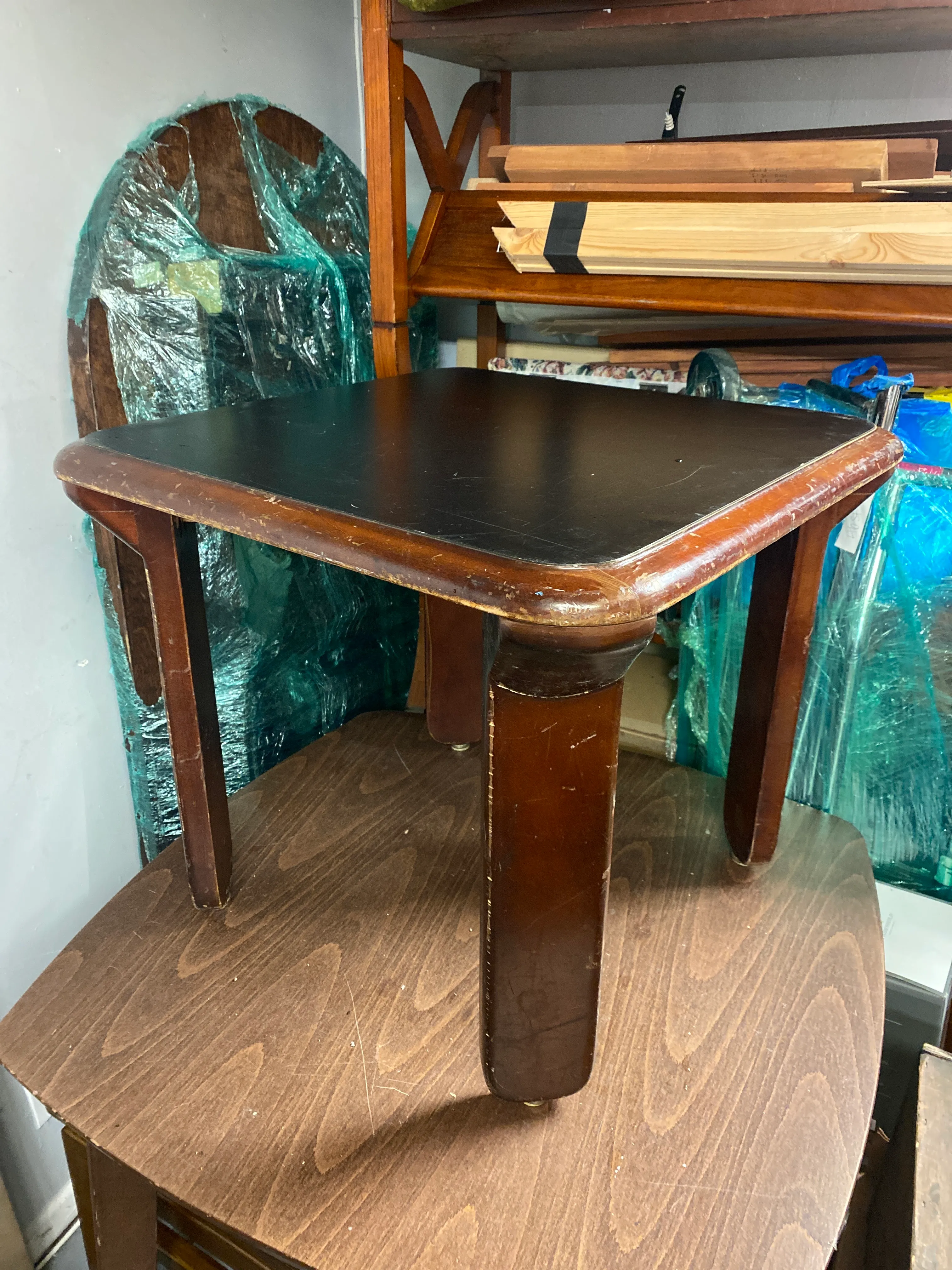 Retro Square Table with Black Laminate Top