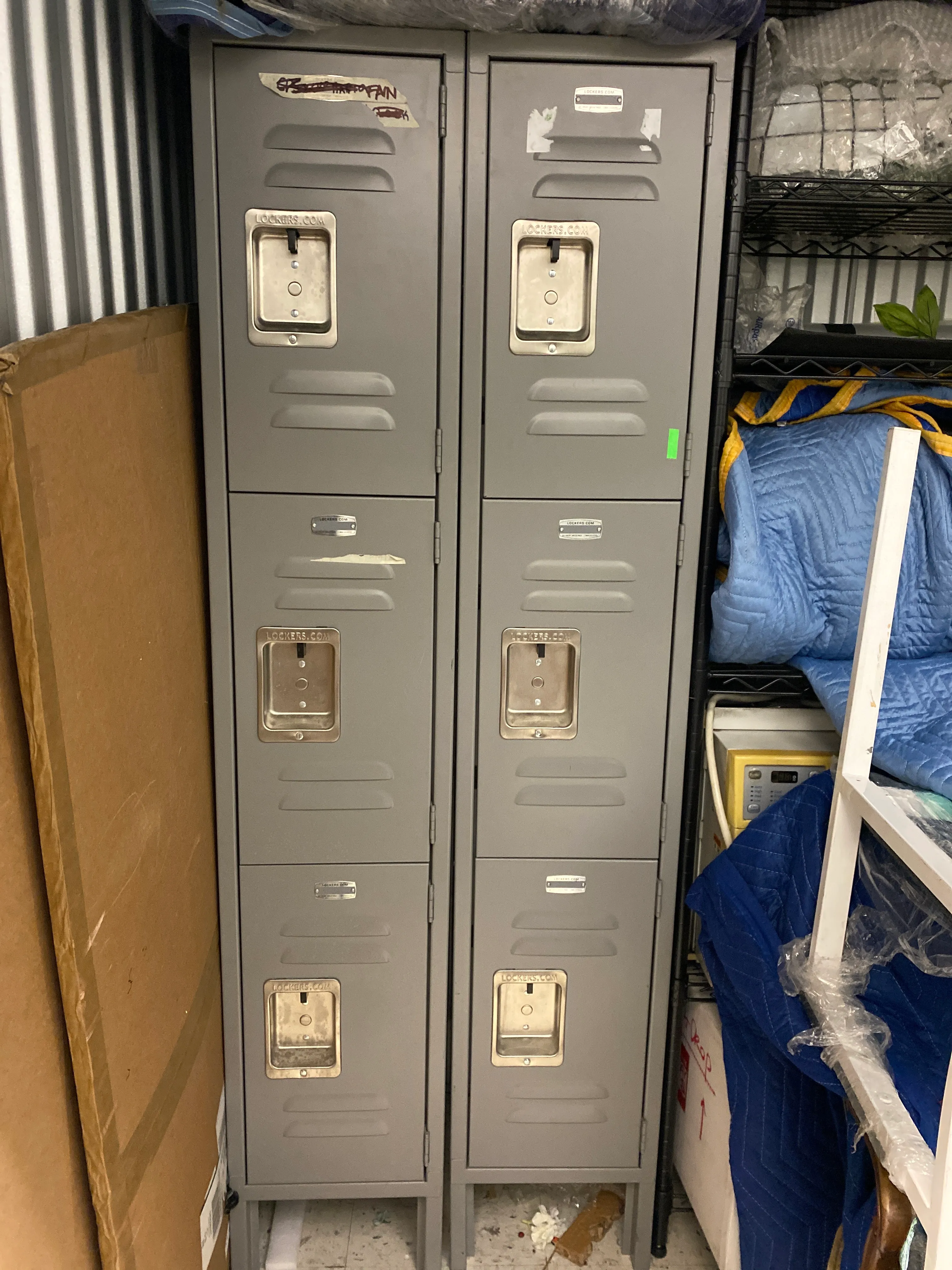 Large Set of 3 Metal Lockers