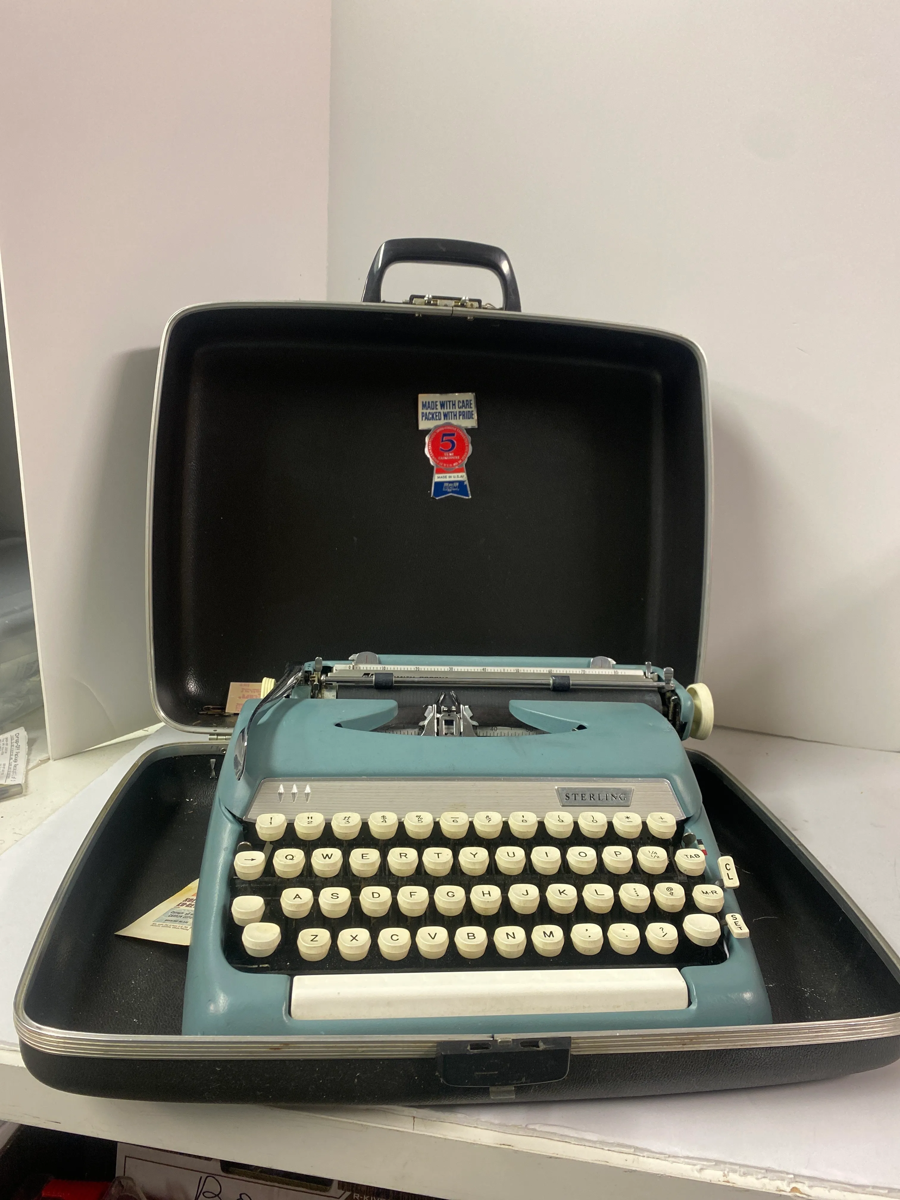 Smith-Corona Sterling Standard Portable Typewriter with Case