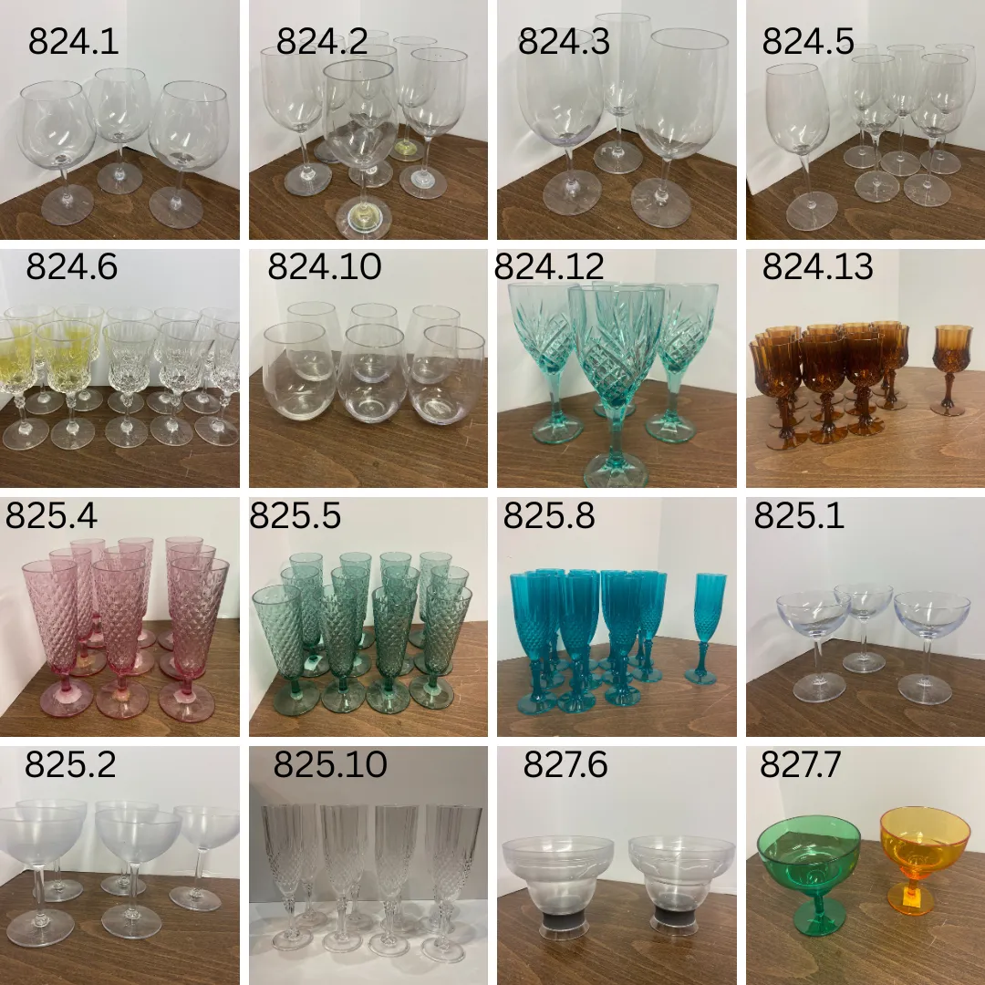 Acrylic Wine, Champagne, Coup Glasses