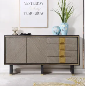 Black Cabinet with Glass Top 
