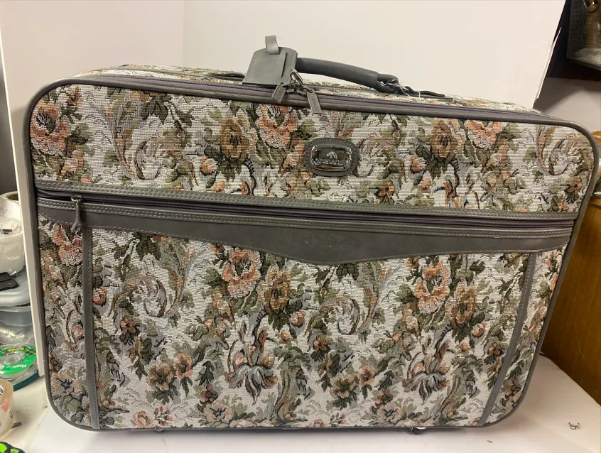 Large Fabric Floral Suitcase