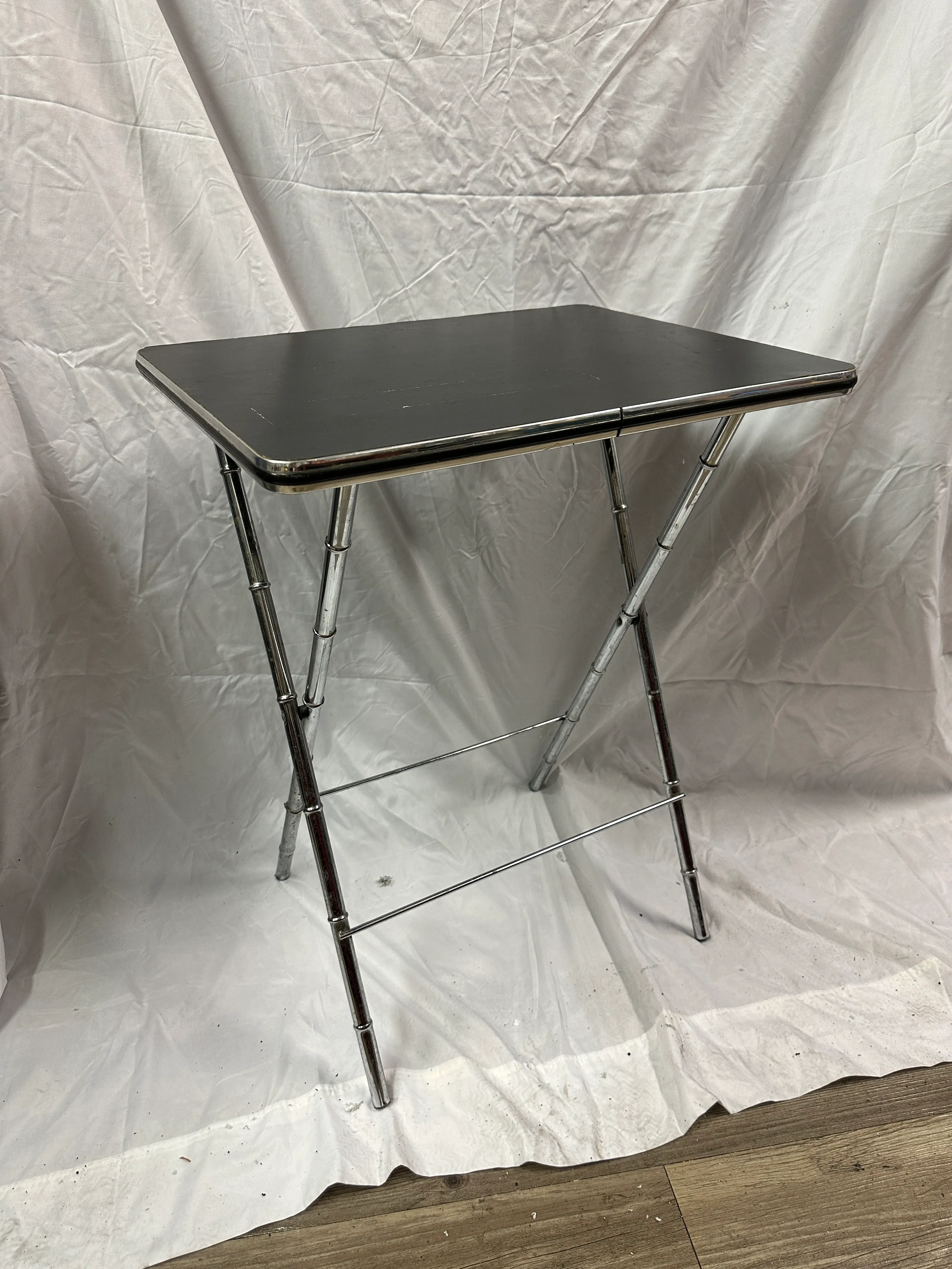Black Chrome Folding Table