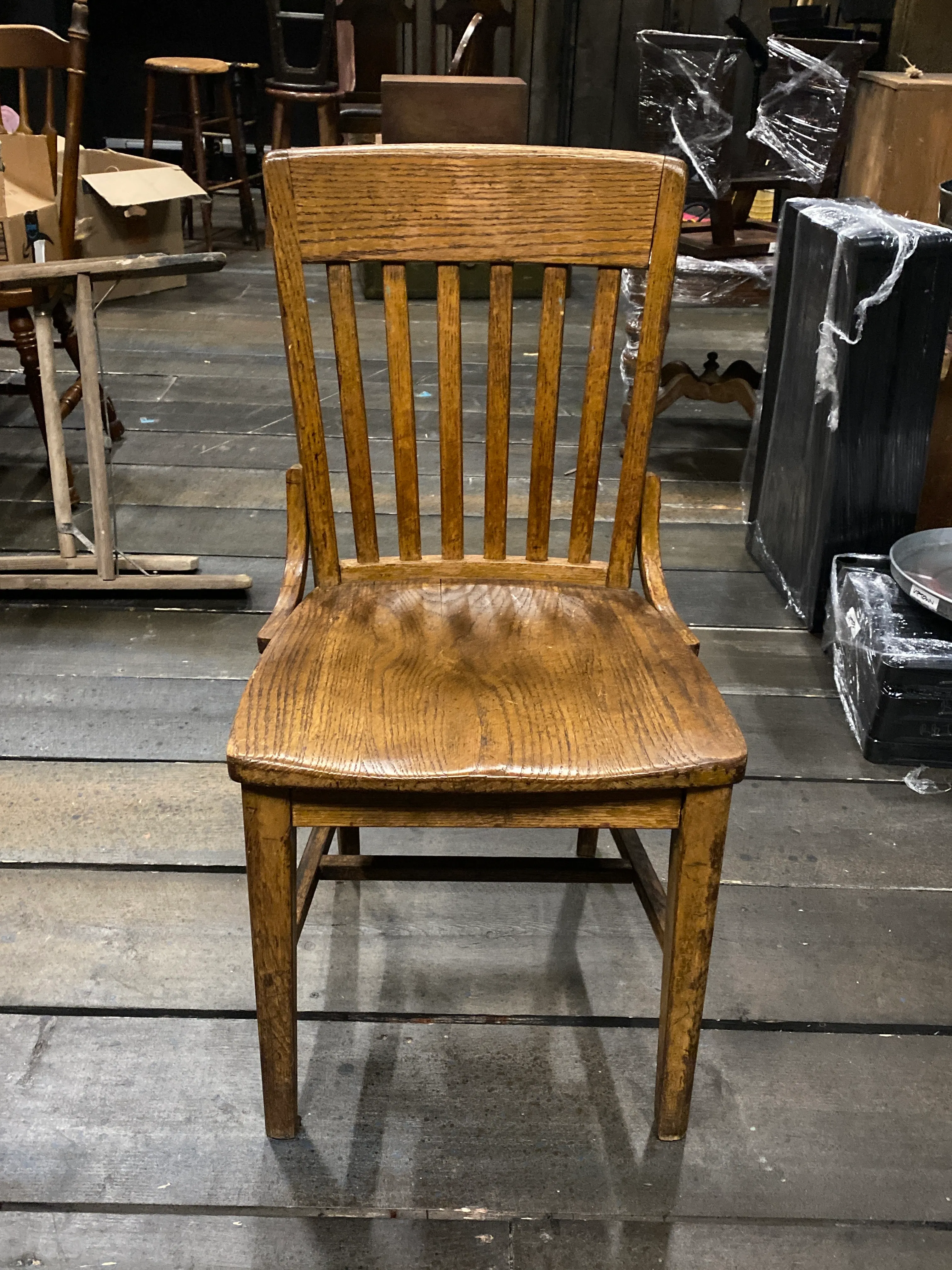 Armless Wood Banker Chair