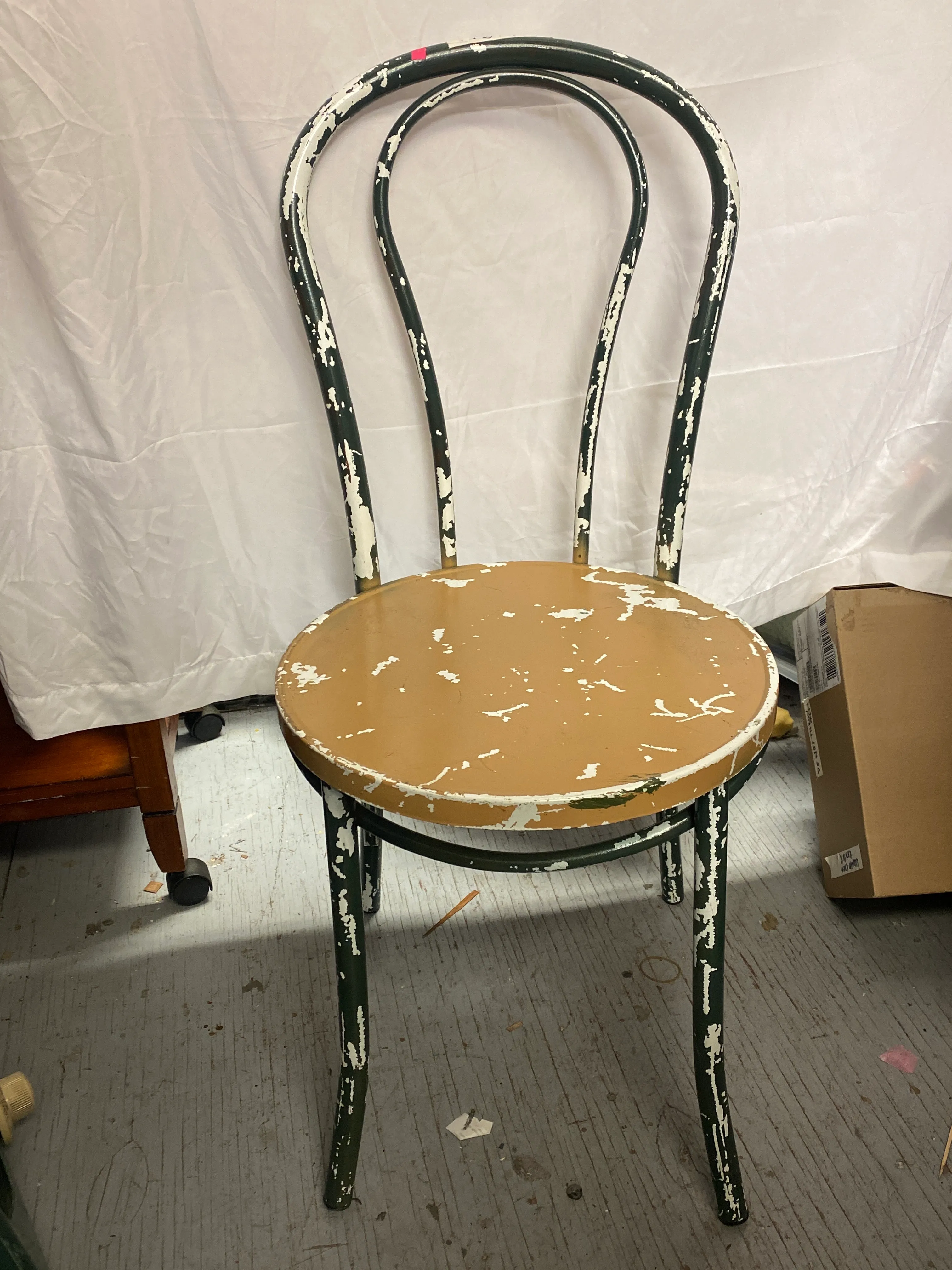 Painted Distressed Metal Chair