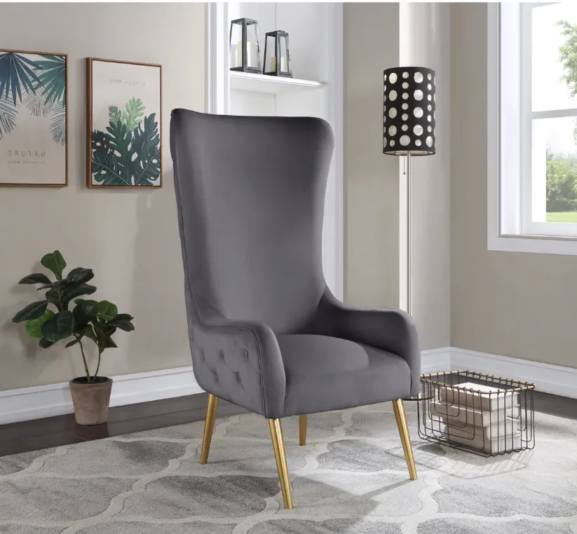 Velvet Wingback Chair