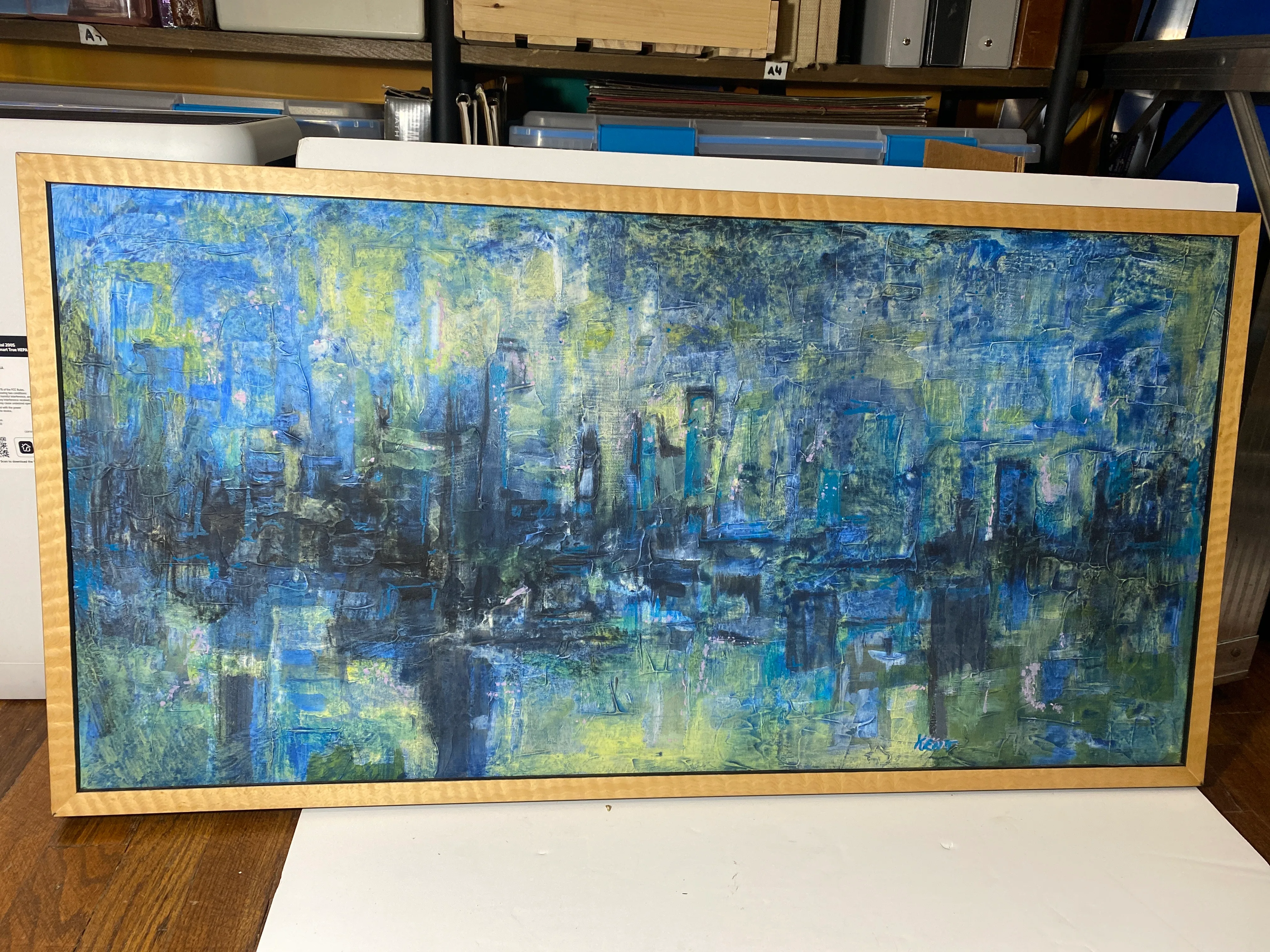 Abstract Blue Cityscape