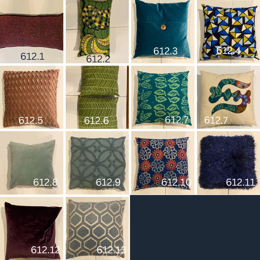 Blue, Purple, Green Pillows 