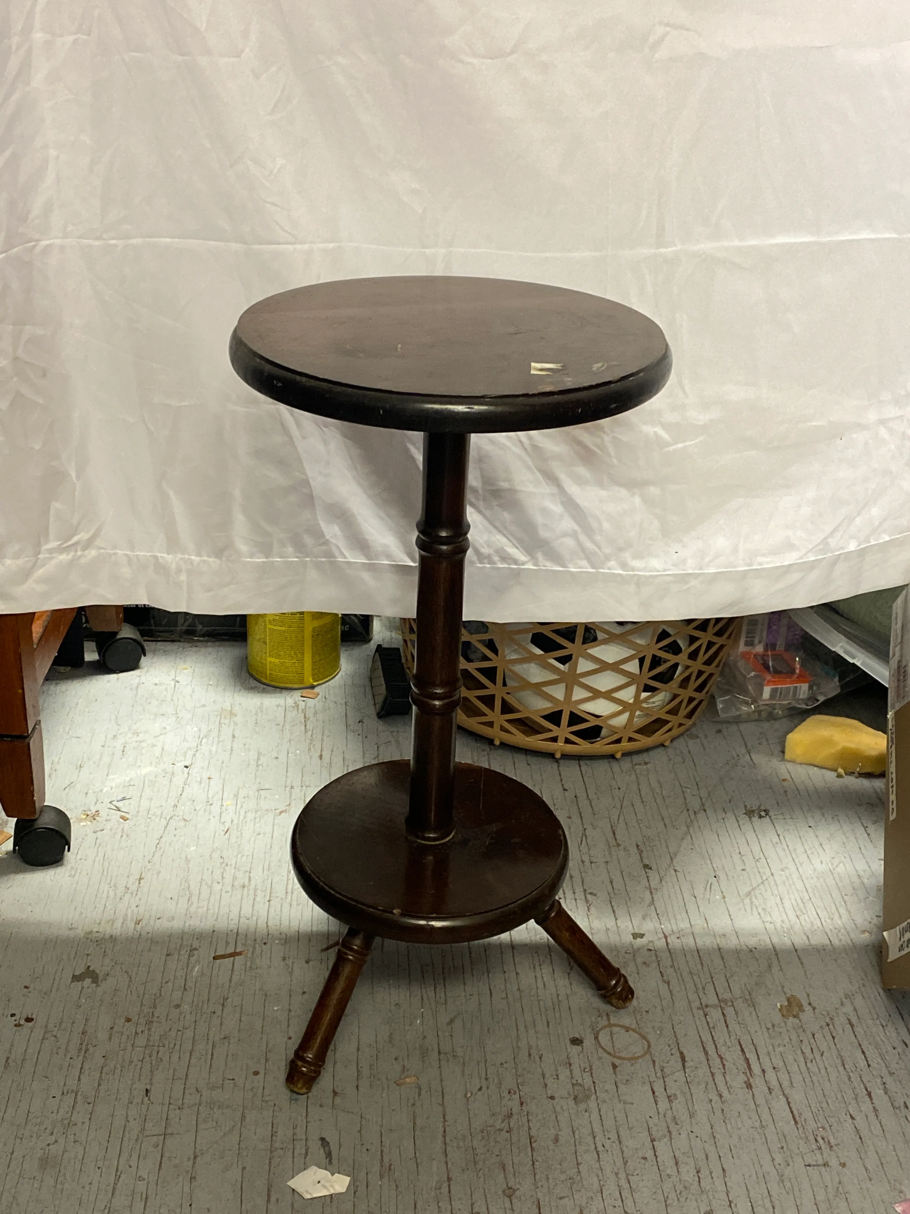 Small Round Dark wood Side Table