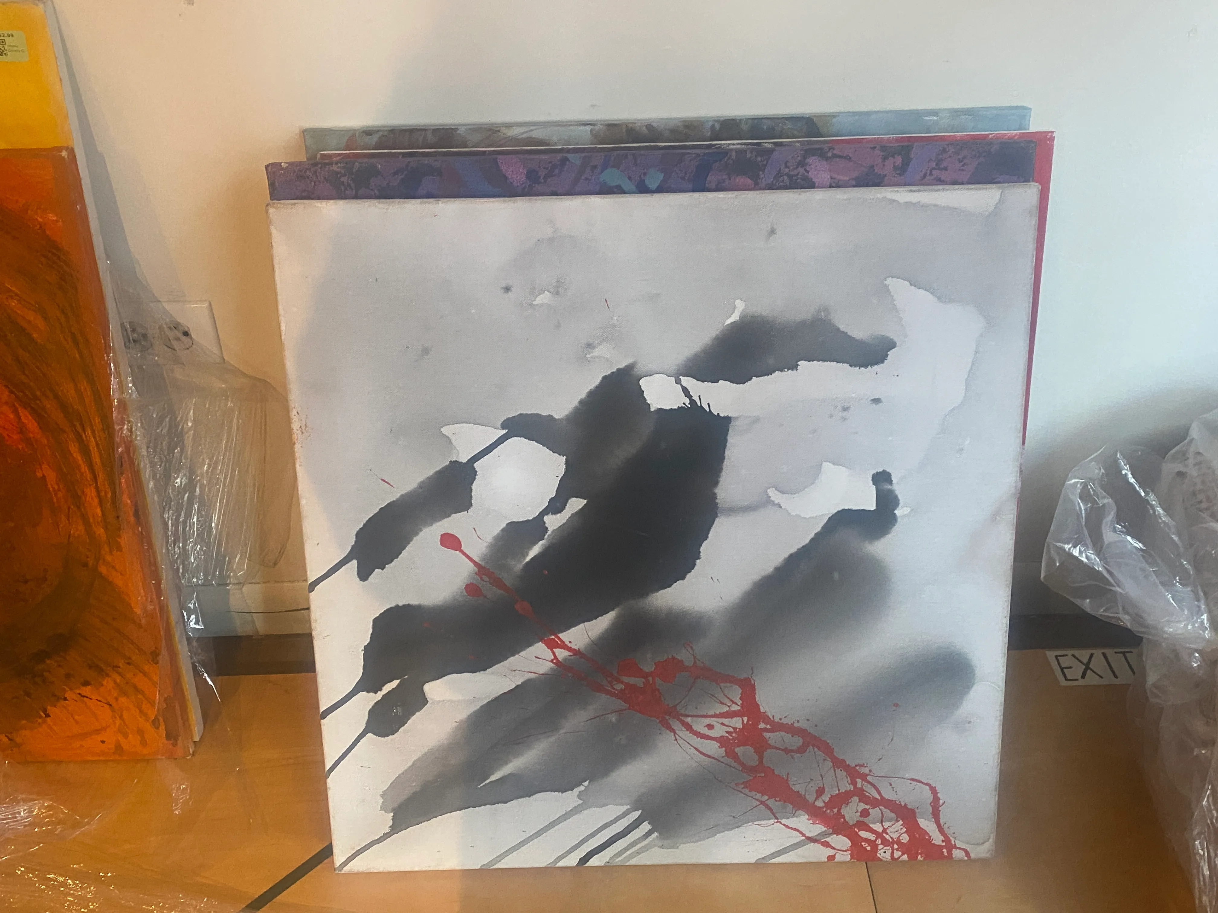 Black/White/Red Abstract