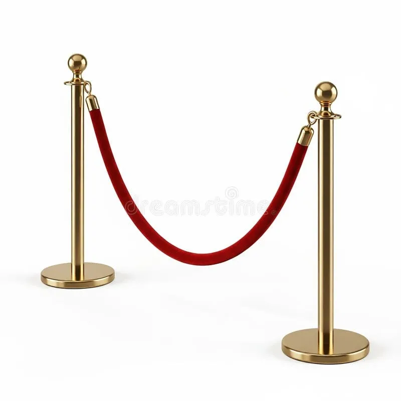Stanchions set of 8 Gold and Red