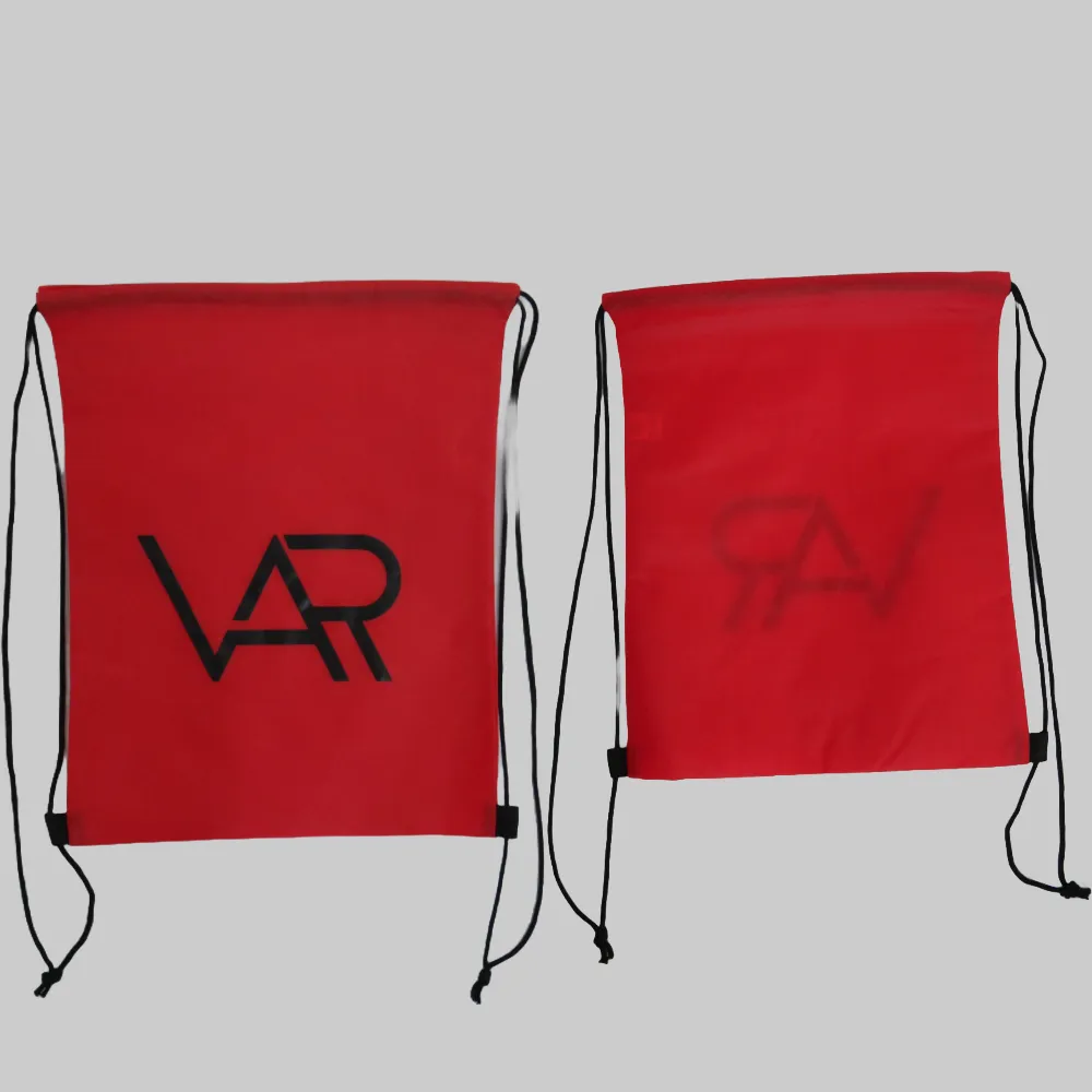 Red Drawstring Bag w/Black Logo