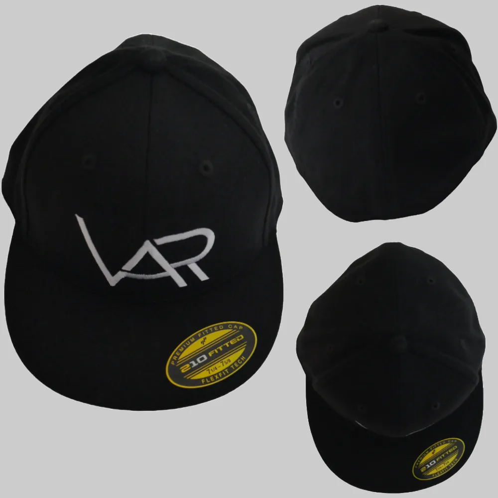 Black VAR Flexfit Ballcap w/White Stitched Logo