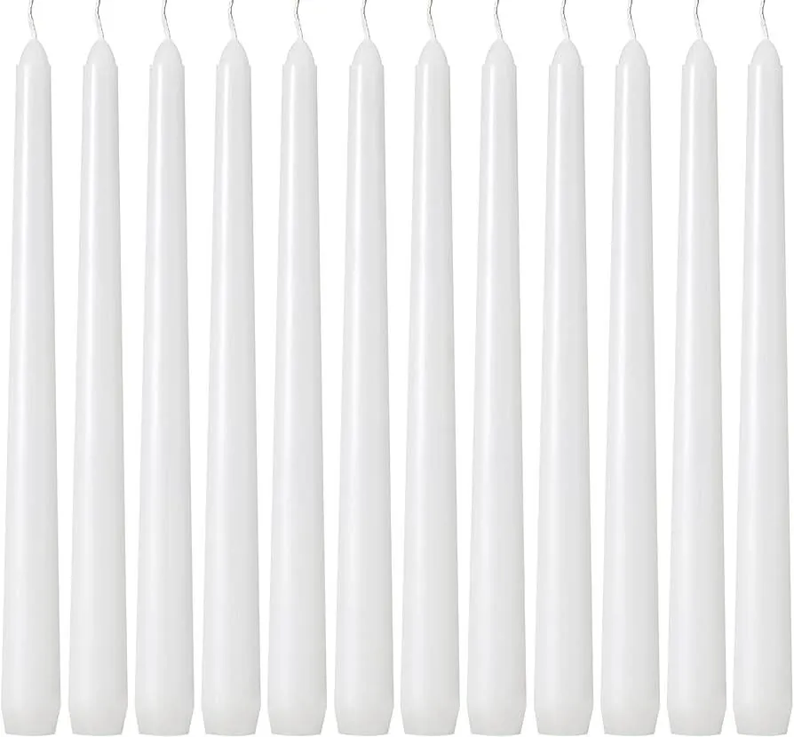 White Tapered Candlestick - Rental - No Burn