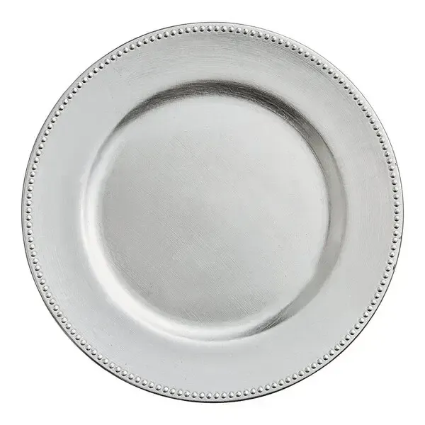 Silver Charger Plate 13" Plastic 