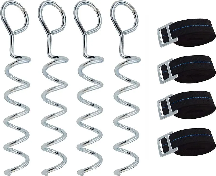 Tent Anchors with Straps (4 pack)