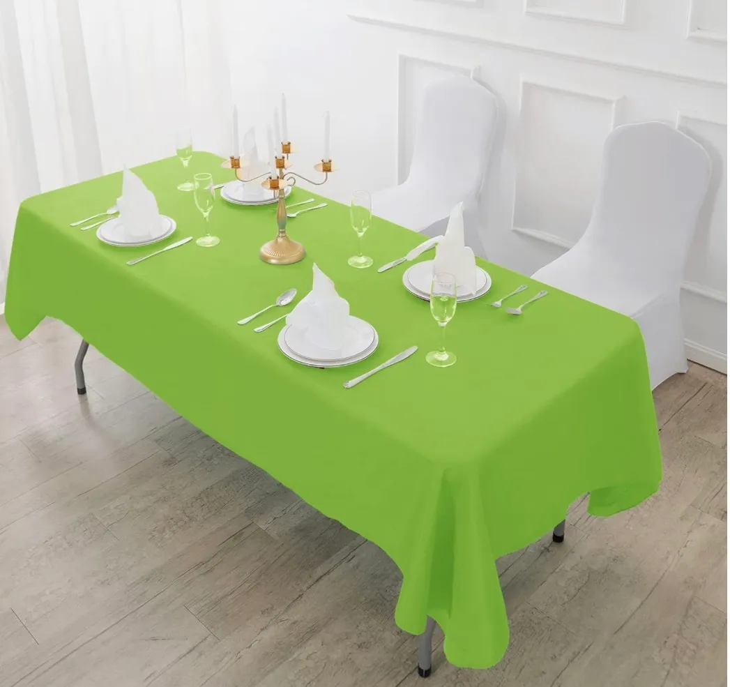 Apple Green Rectangle Tablecloth 90 x 156 for 8 foot table