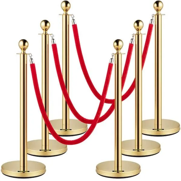 VEVOR Velvet Ropes 6 Red Velvet Ropes