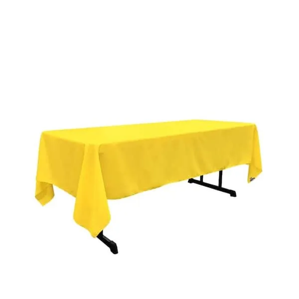 Polyester Poplin Rectangular Tablecloth 60 by 126-Inch, Yellow