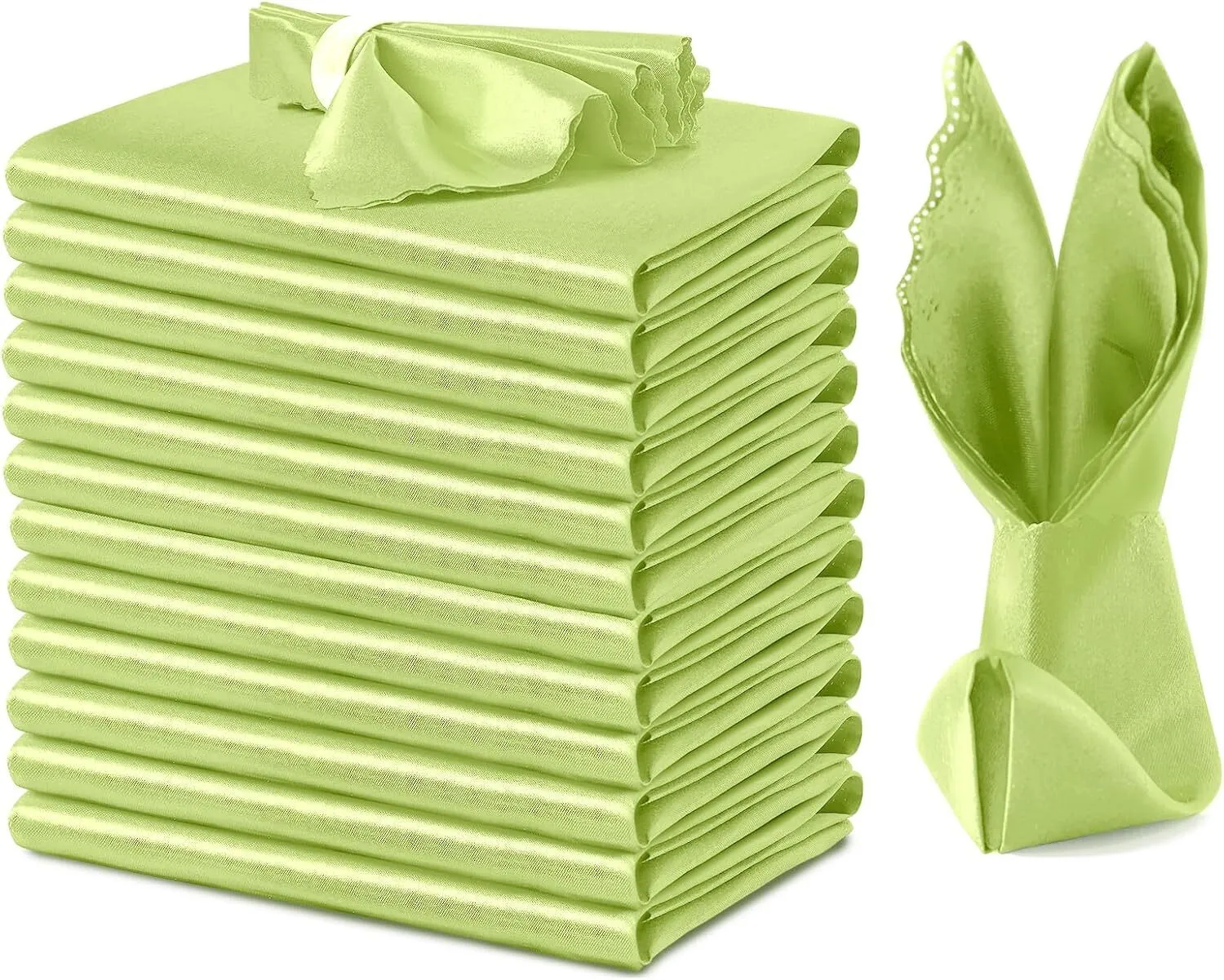 (10 Pack) Lime Green Table Napkins