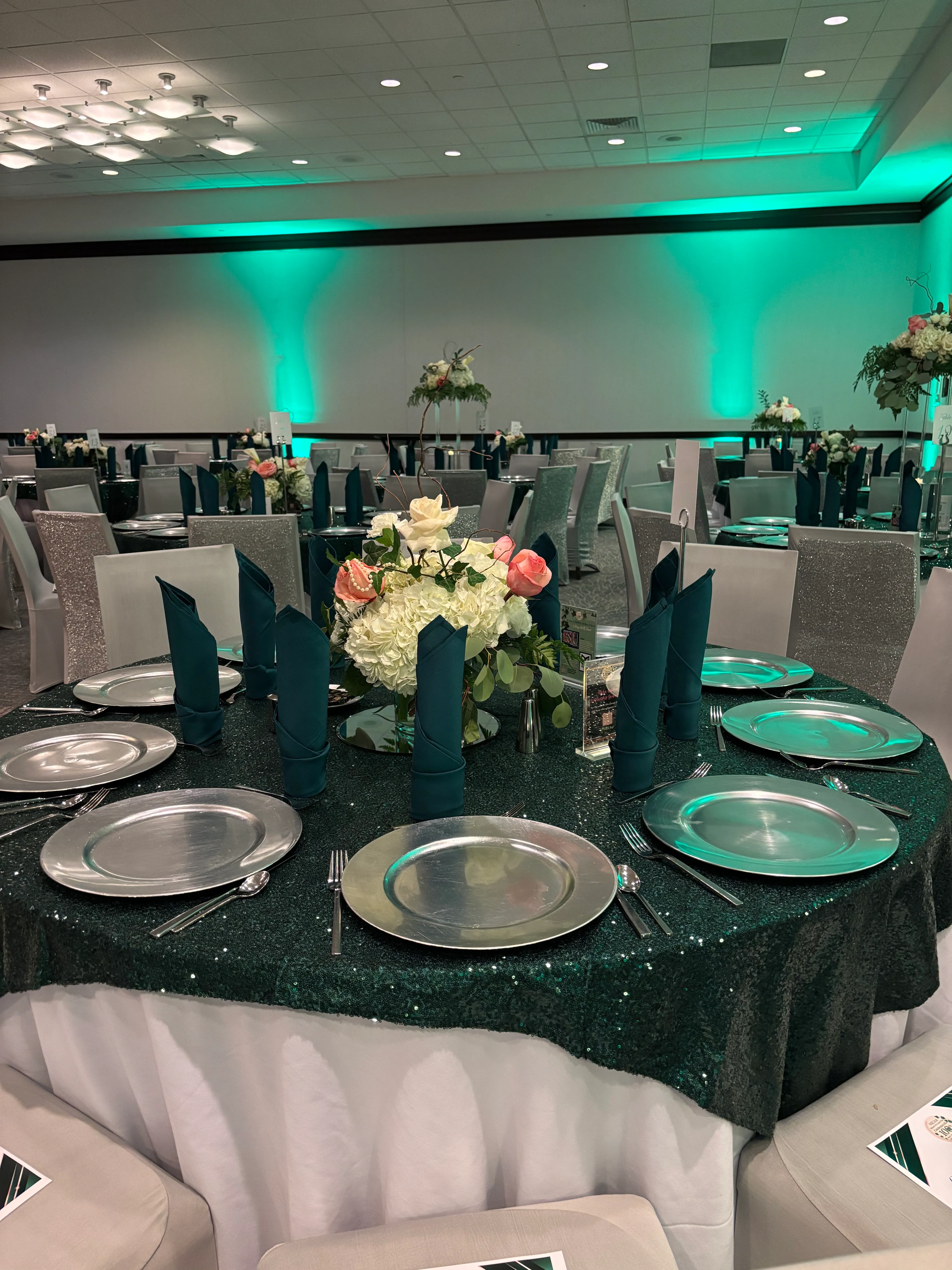 20"x20" Premium Polyester (240 GSM) Napkins - Hunter Green/Holly Green