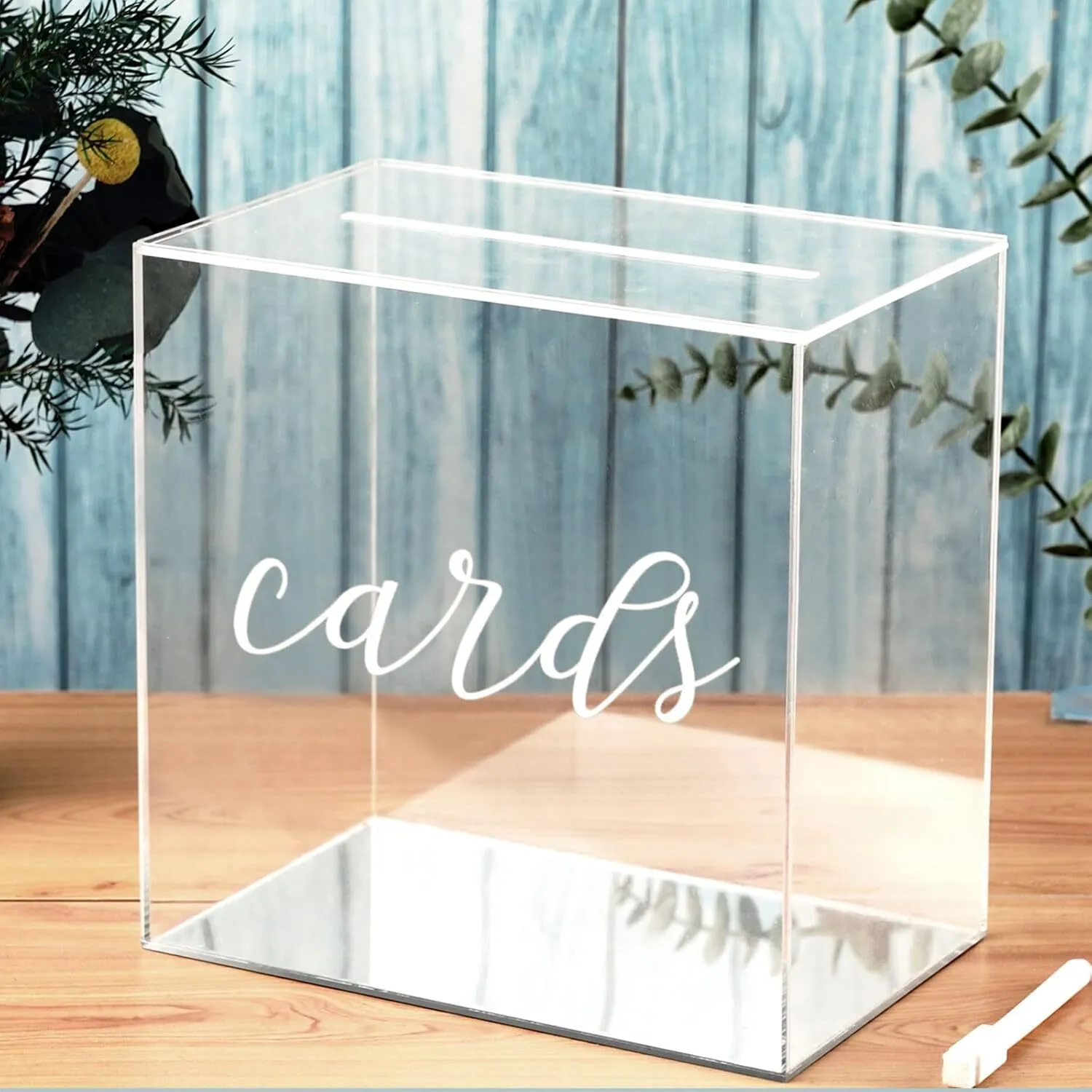 JupDec Clear Wedding Card Box Acrylic for Reception with Slot