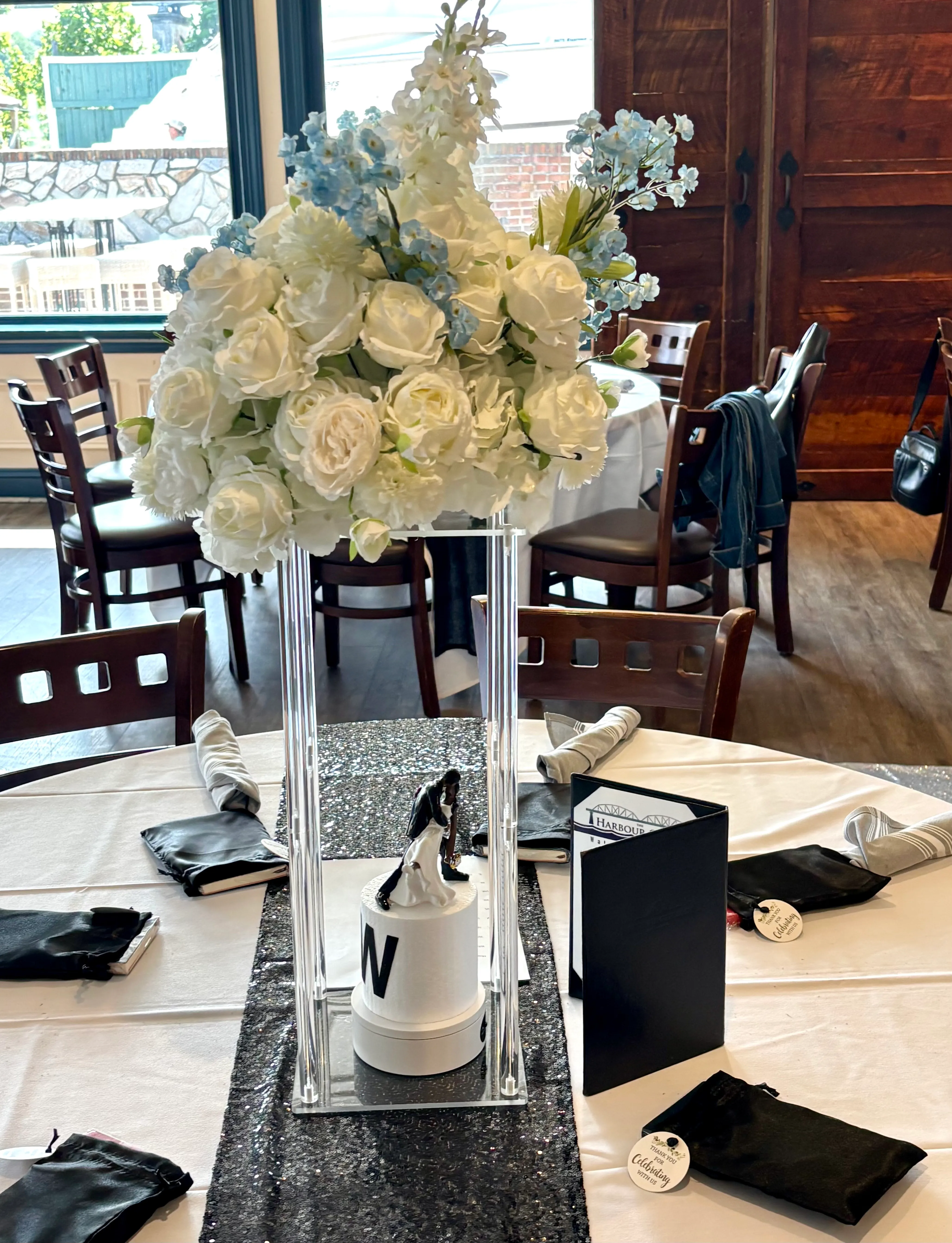 White Silk flower Centerpiece