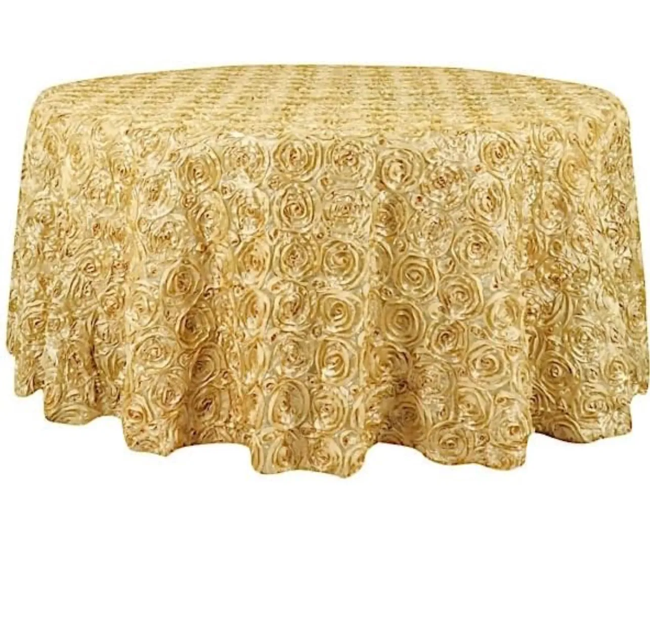 Champagne Round Rosetta Table Cloth