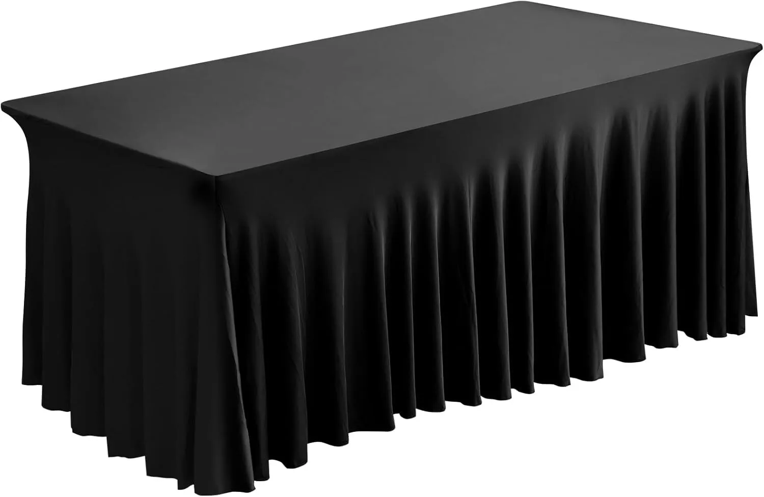 Table Skirt, for Rectangle Tables 6ft, Table Covers for 6 Foot Tables, Tulle Skirt, Black Spandex Covers for Folding Table