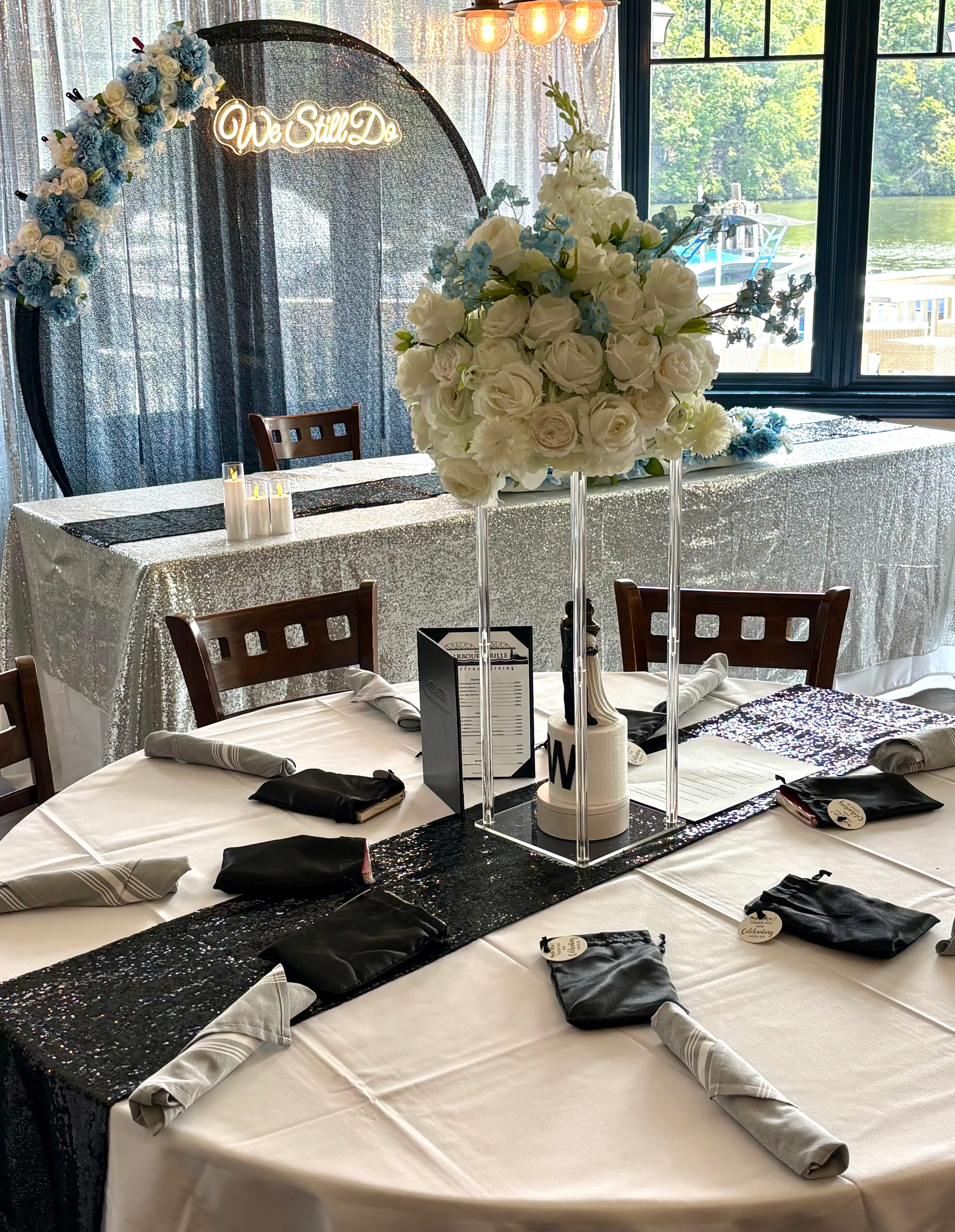 Black Sequin Table Runner 
