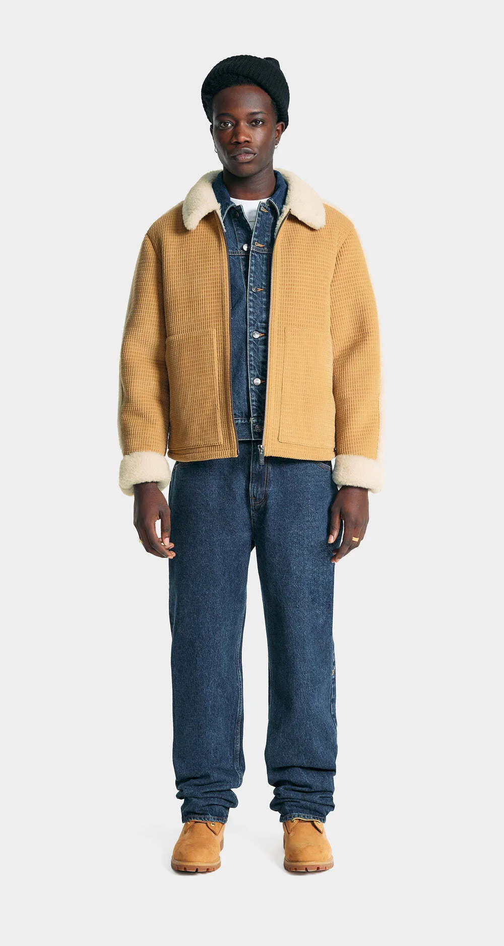 Daily Paper Camel Oluwa Fur Jacket