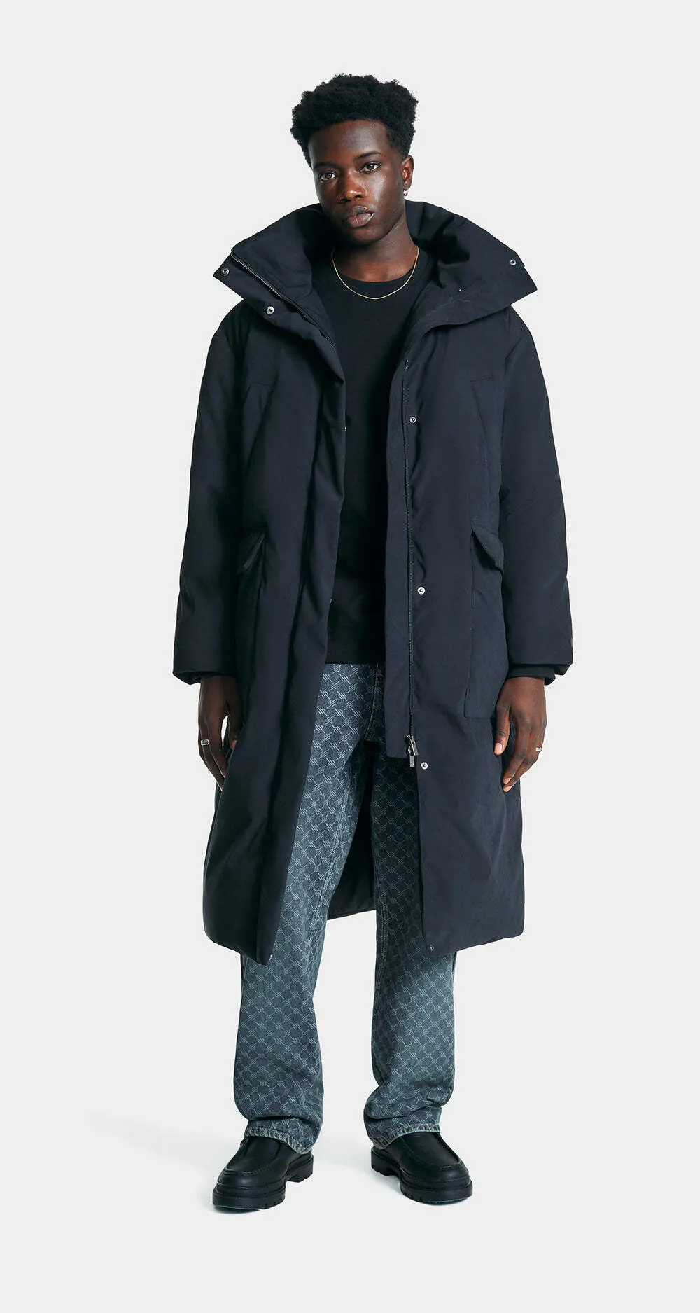 Daily Paper Black Rowa Puffer Coat