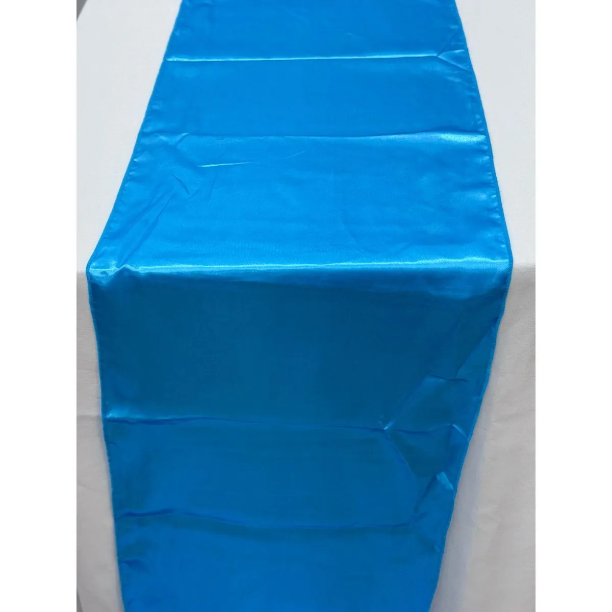 Sky Blue Satin Table Runner Hire