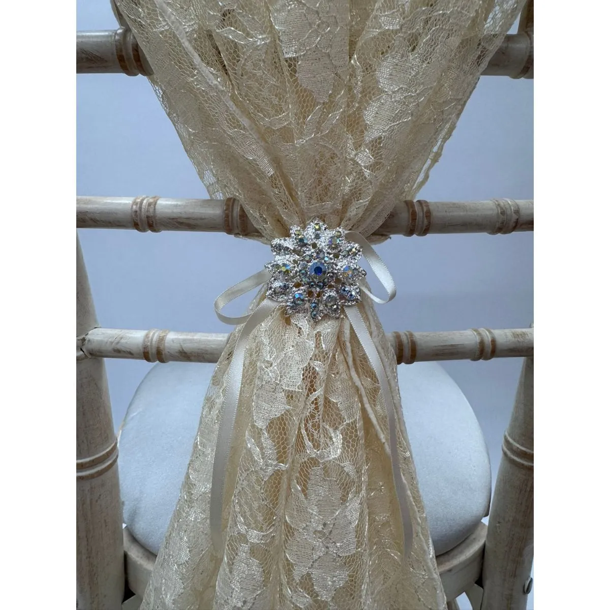 Silver Chair Drape Embellishment Hire