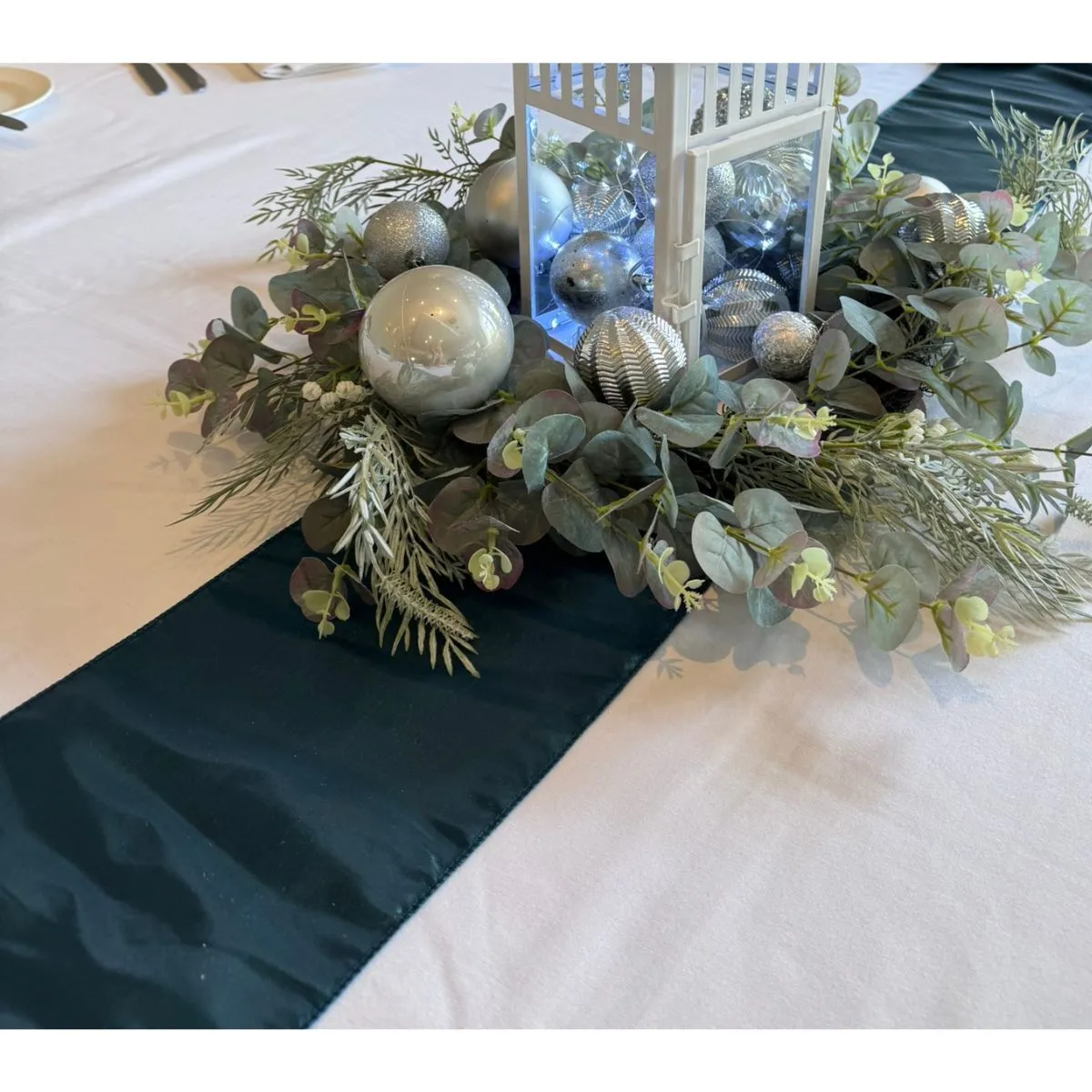 Emerald Green Satin Table Runner Hire