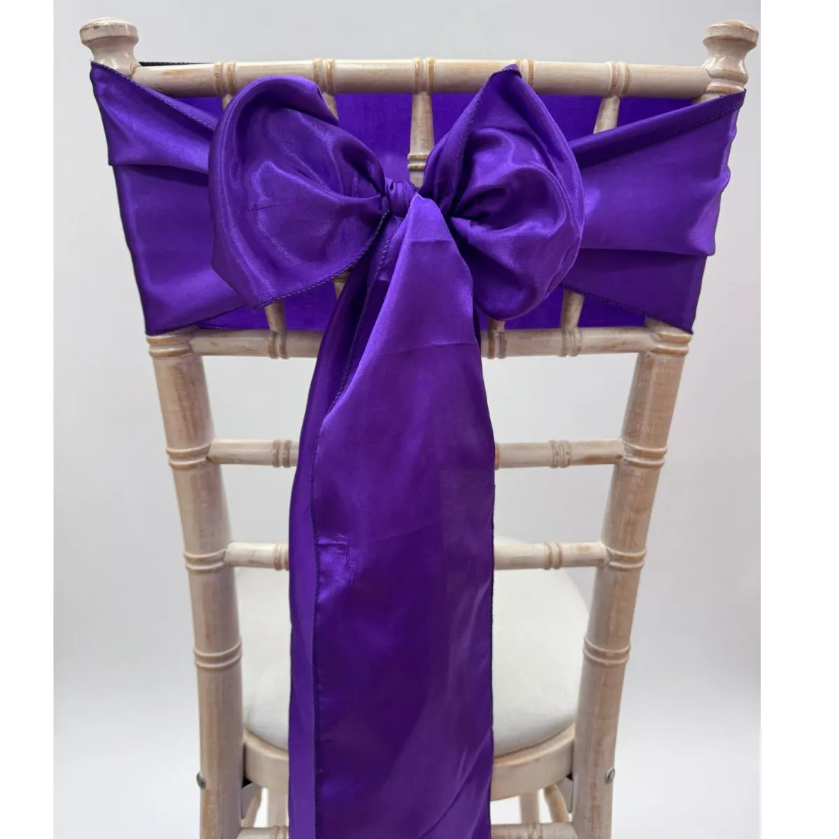 Cadbury Purple Taffeta Chair Sash Hire